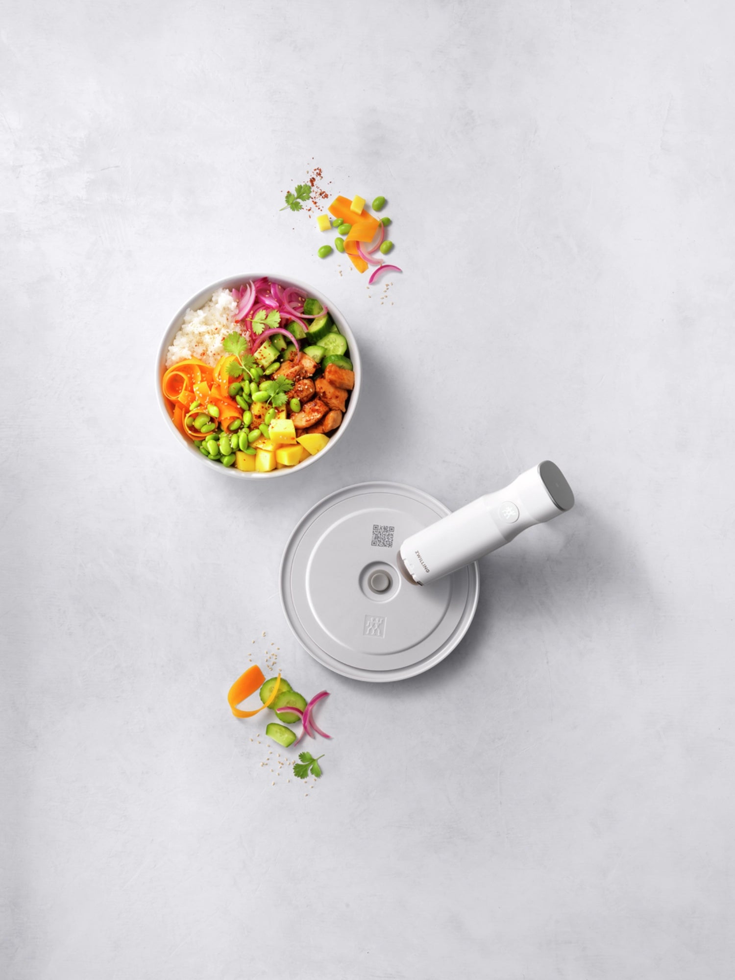 Hochwertiger Vakuumdeckel in Weiß für 18 cm Fresh & Save Bowls, ideal für die frische und sichere Aufbewahrung von Lebensmitteln.