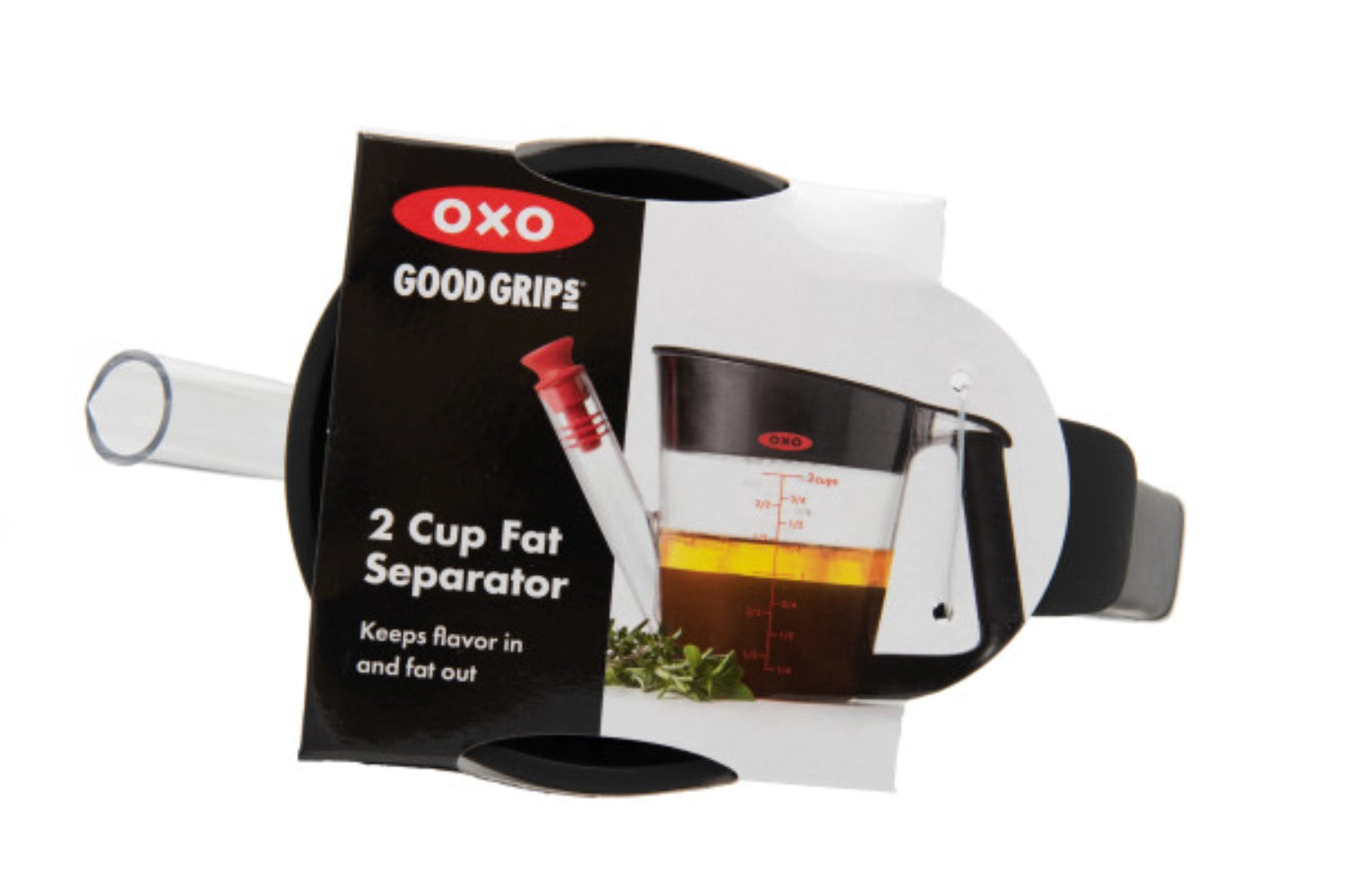 OXO Good Grips Fetttrenner 500ml, ideal für die mühelose Trennung von Fett und Brühe, sorgt für eine hygienische und ordentliche Küchenarbeit.