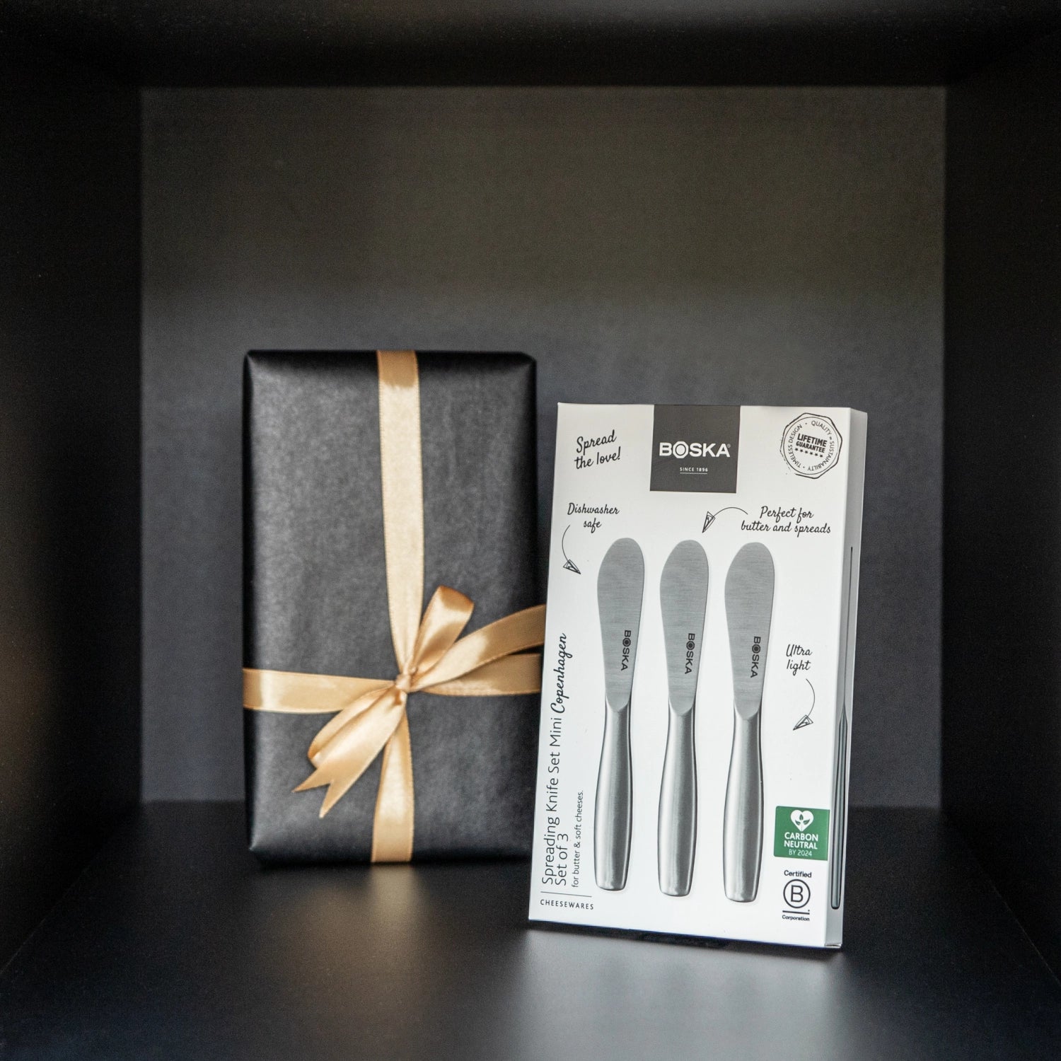 Streichmesser-Set Copenhagen silber Edelstahl 170x125x20mm in Silber präsentiert im Onlineshop von KAQTU Design AG. Küchenmesser ist von Boska