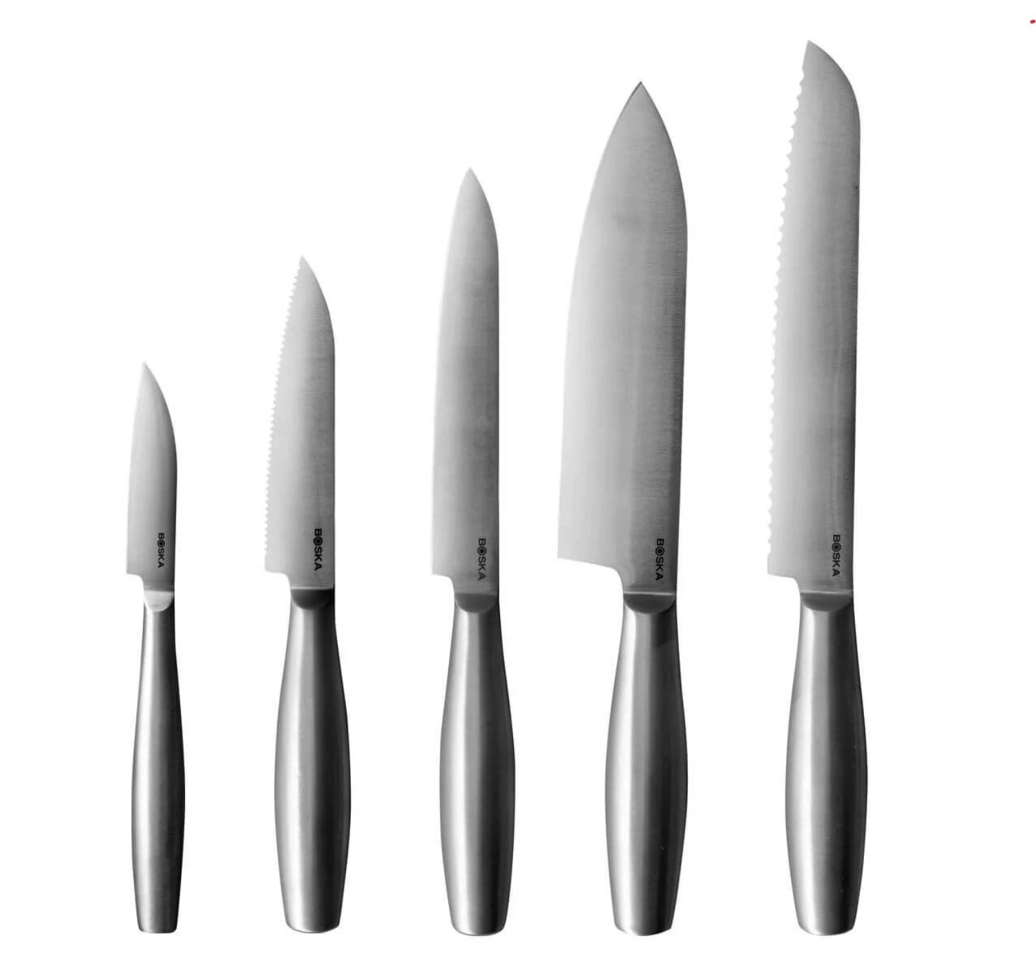 Hochwertiges 5-teiliges Copenhagen Küchenmesser Set von Boska, ideal für präzises Schneiden und Zubereiten in der Küche.