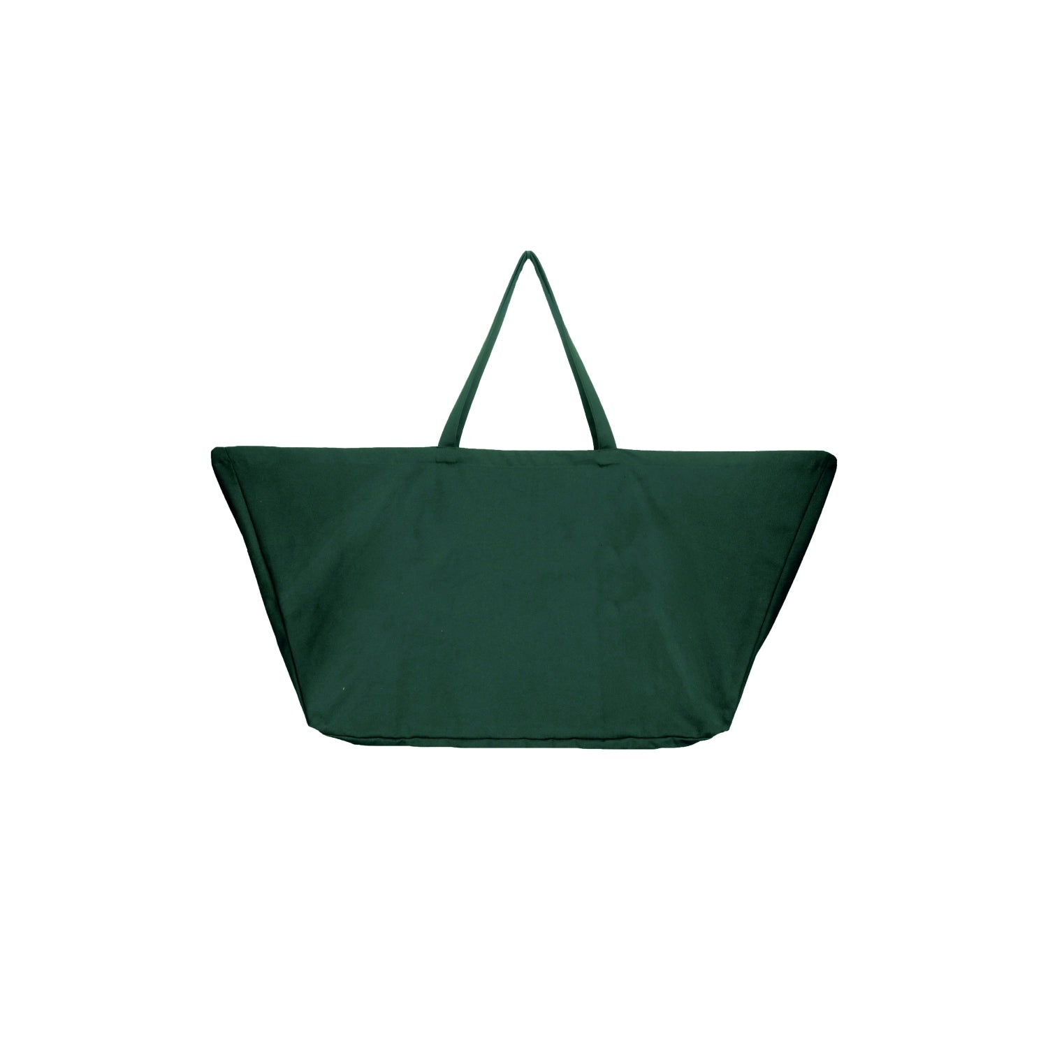 Stylische Big Long Tasche in Dunkelgrün aus Biobaumwolle, perfekt für umweltbewusste Einkäufe und vielseitige Nutzung im Alltag.