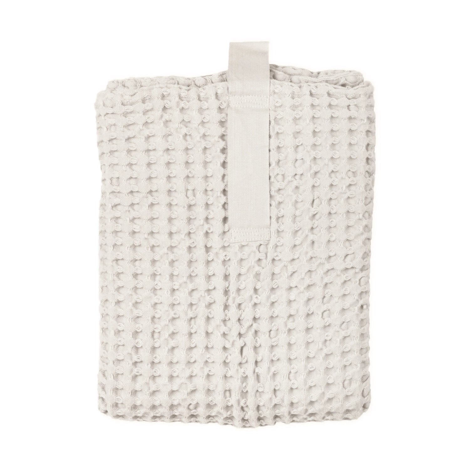 Elegante Big Waffle Badematte in neutralem Steinfarbton, 80x55 cm, aus 100% Biobaumwolle – perfekt für umweltbewusste Wohnräume.