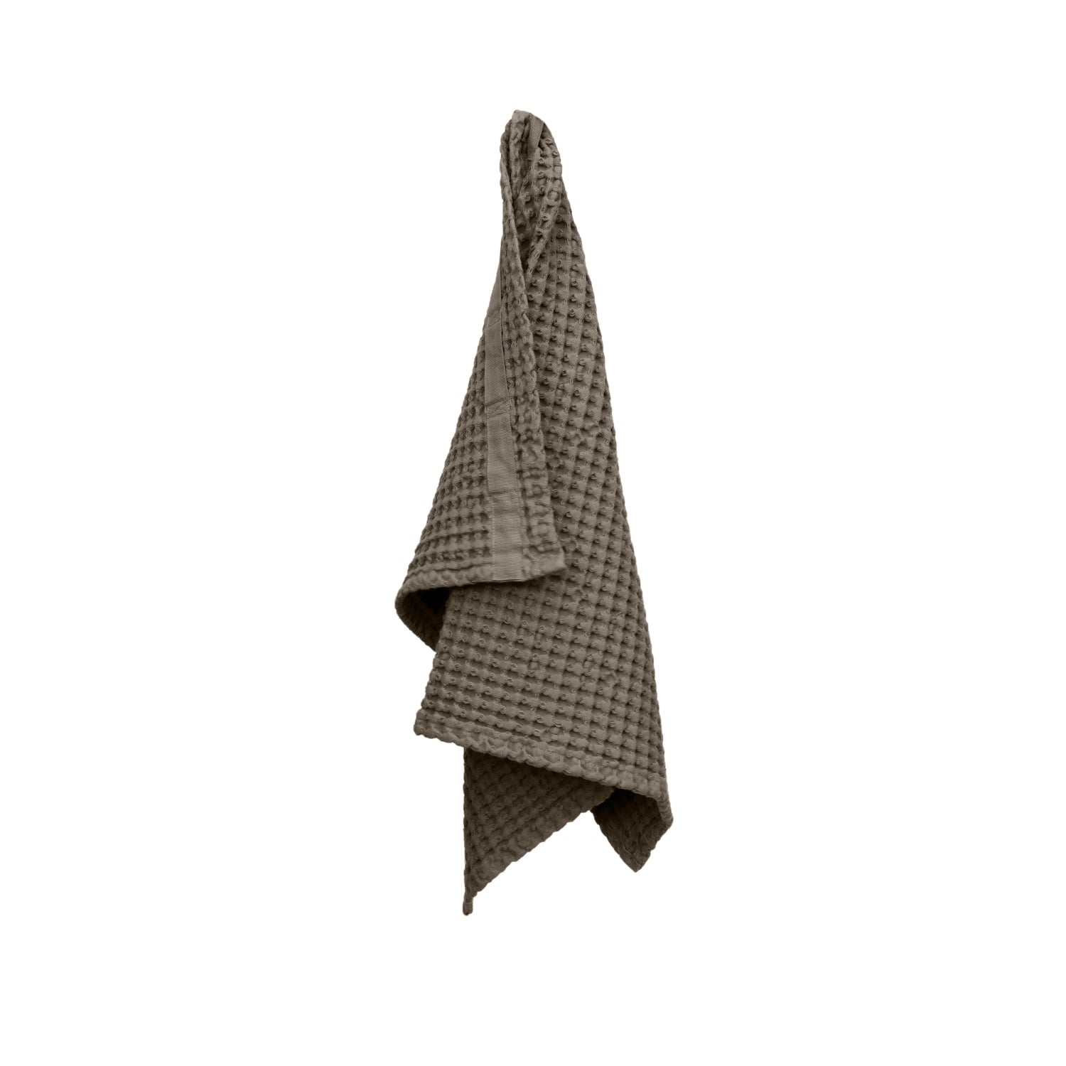 Hochwertiges Big Waffle Handtuch in warmem Clay, 50x75 cm, aus 100% Biobaumwolle für umweltbewusste Entspannung und Komfort.
