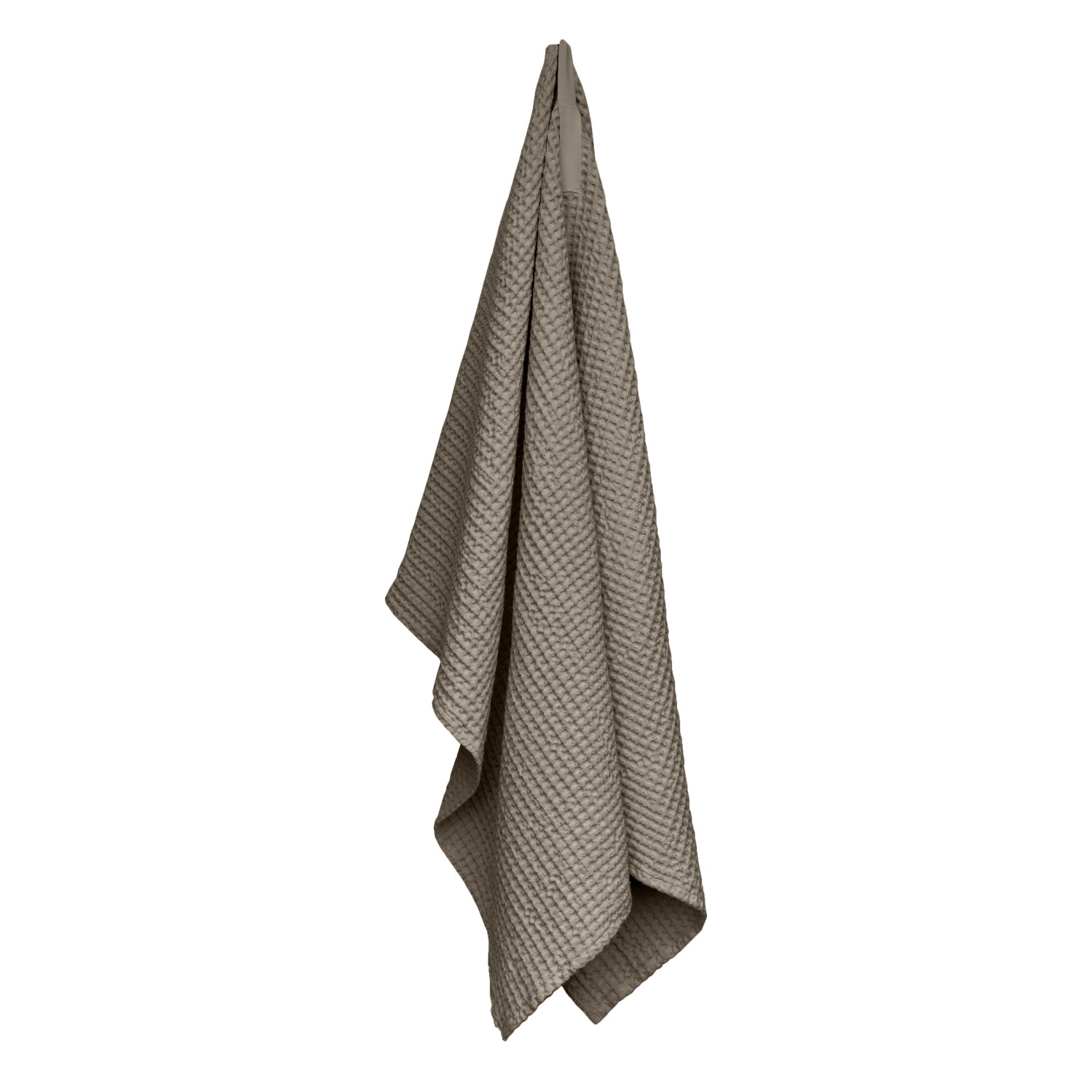 Luxuriöses Big Waffle Badetuch in warmem Clay, 100x150 cm, aus 100% Biobaumwolle – ideal für nachhaltigen Komfort und Stil im Bad.