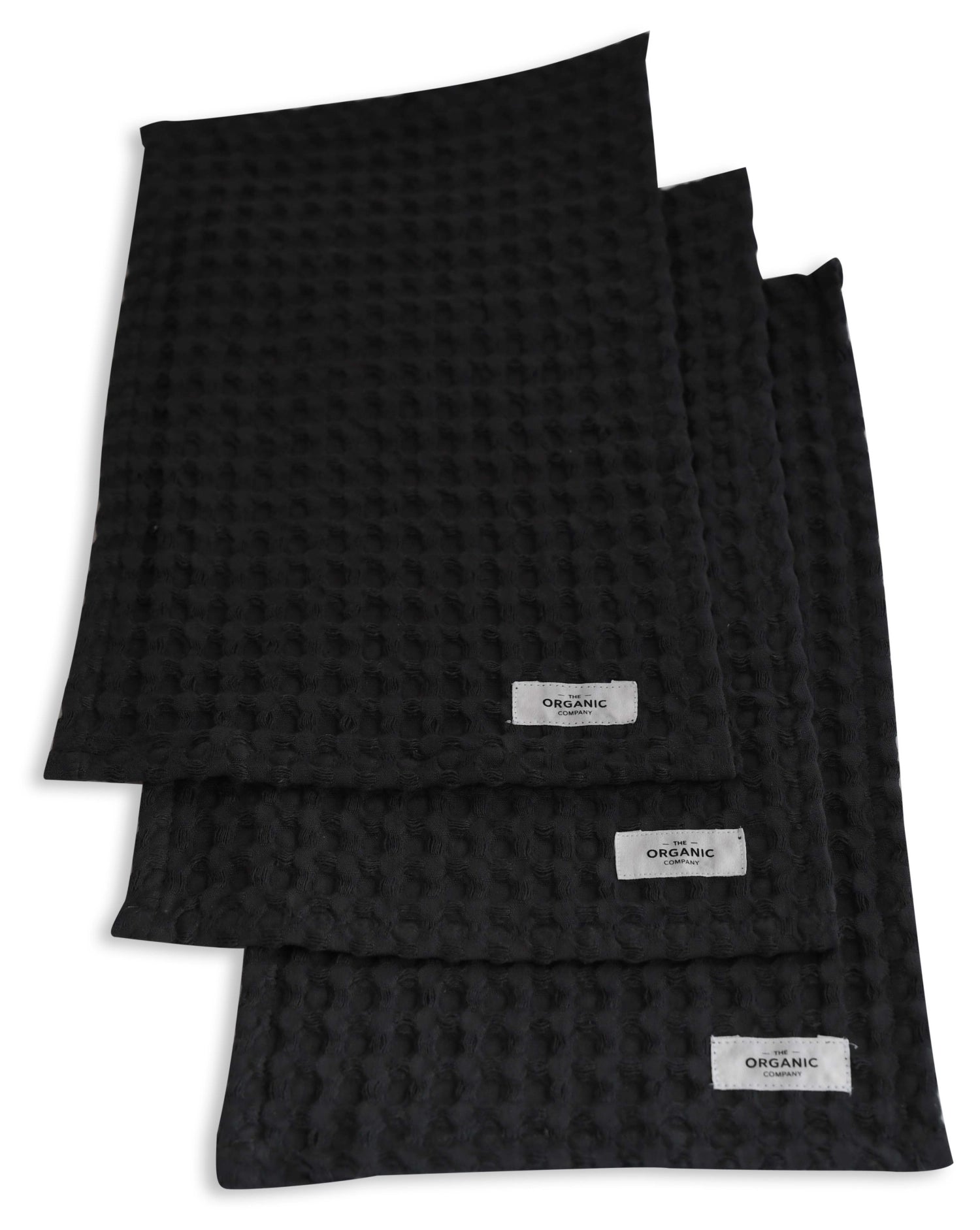 Big Waffle 3er Set Waschlappen 24x40cm dark grey Biobaumw. in Grau präsentiert im Onlineshop von KAQTU Design AG. Badetuch ist von The Organic Company