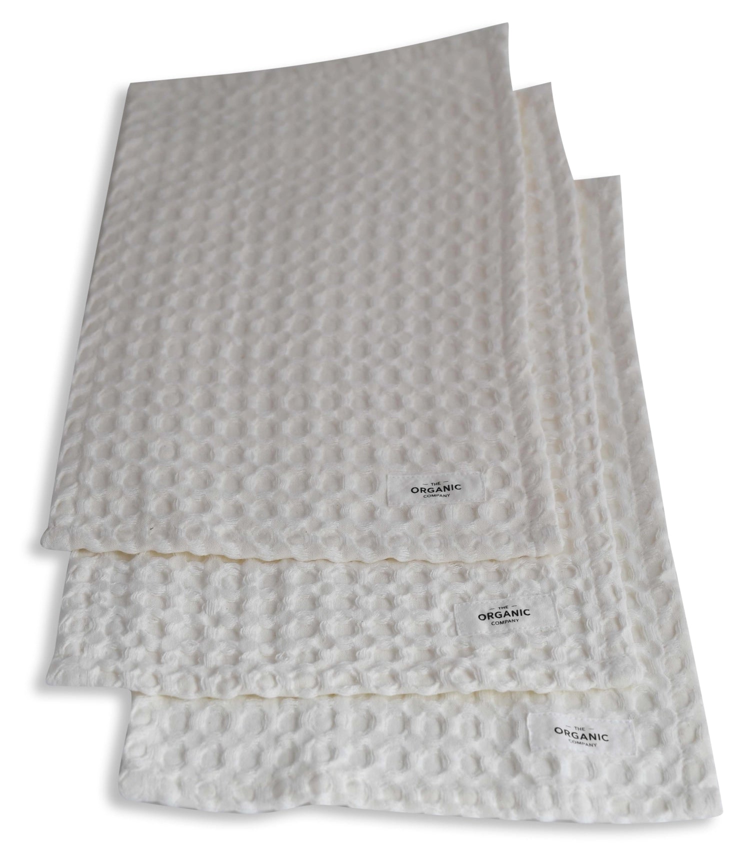 Big Waffle 3er Set Waschlappen 24x40cm natural white in Weiss präsentiert im Onlineshop von KAQTU Design AG. Badetuch ist von The Organic Company
