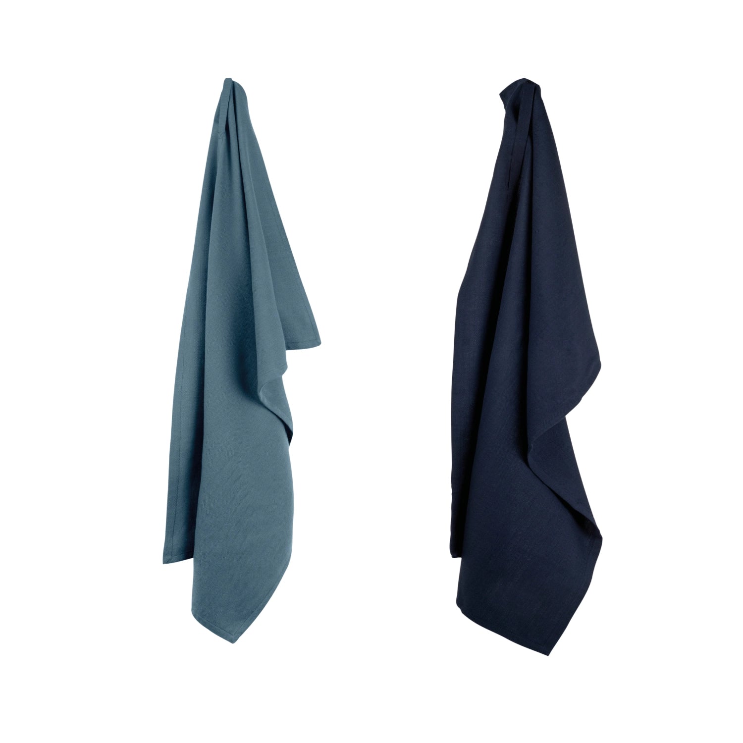 Elegantes 2er Set Geschirrtücher in Ocean-Farbe, 53x86cm, aus biologischer Baumwolle – perfekt für stilvolle und nachhaltige Küchen.