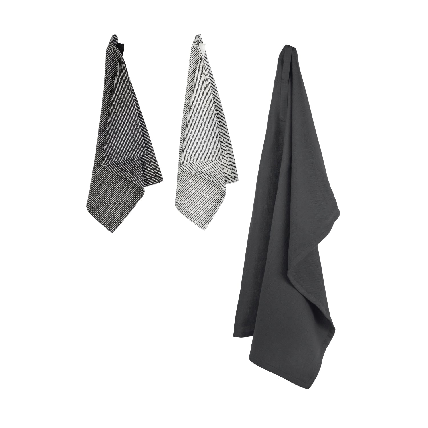 3er Set Geschirr- und Spültücher aus 100% Biobaumwolle, 53x86cm, in klassischem Design, ideal für umweltbewusste Haushalte.