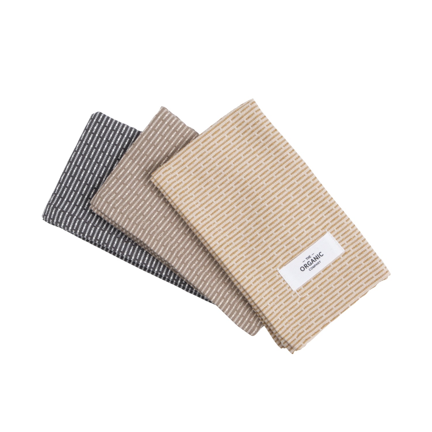 Hochwertiges 3er Set Spültücher in der sanften Farbe clay stone, aus 100% Biobaumwolle, ideal für umweltbewusste Haushalte.