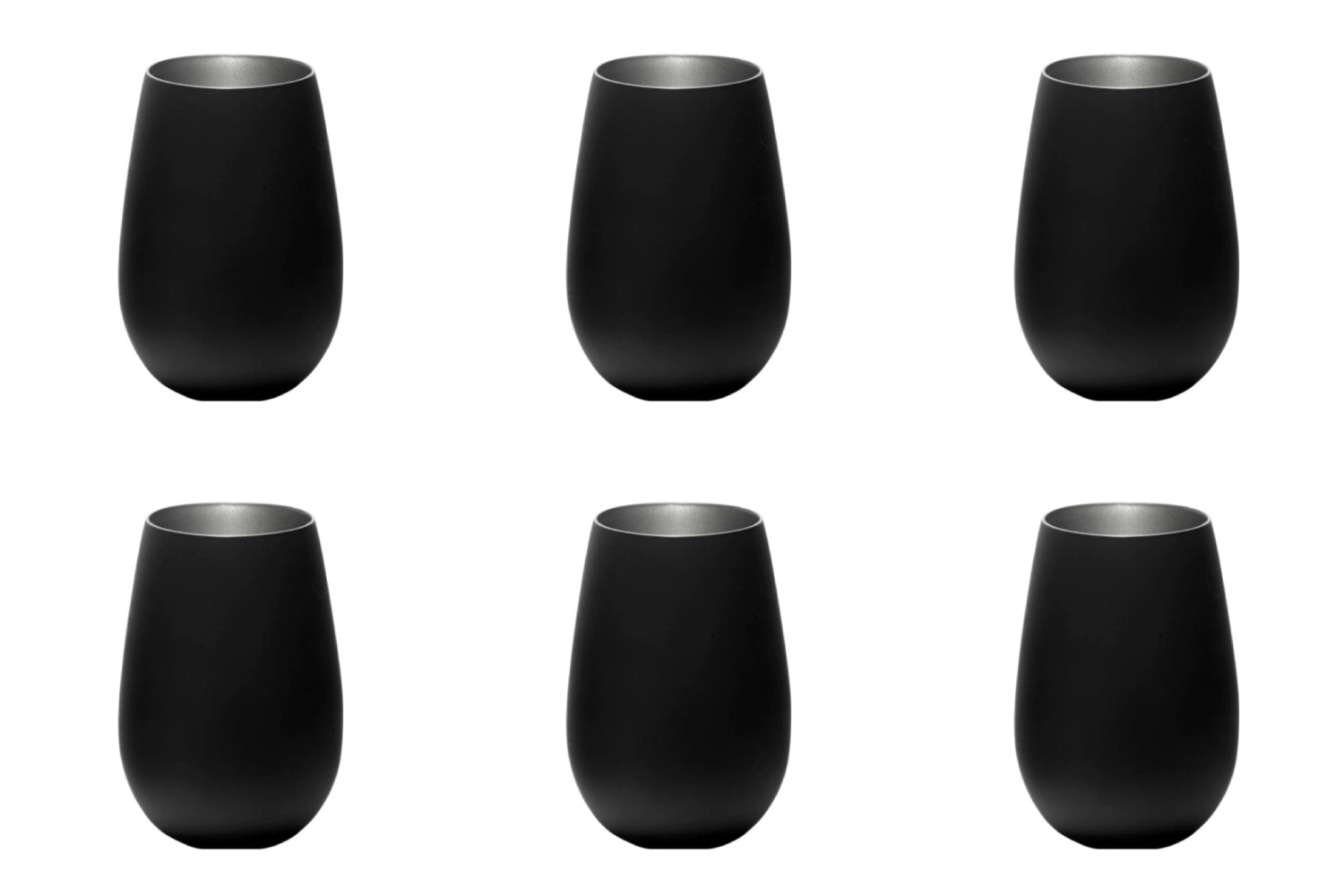 Elegantes 6er Set Trinkgläser von Stölzle in Schwarz und Silber, ideal für stilvolle Anlässe und den täglichen Genuss. Hochwertige Qualität und modernes Design.