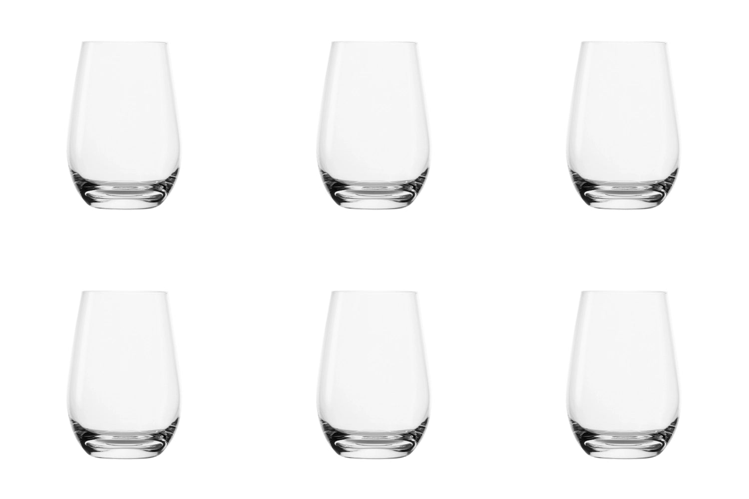 Elegantes 6er Set klarer Event Becher von Stölzle, 465ml, ideal für Partys und Veranstaltungen, mit einer Höhe von 120mm.
