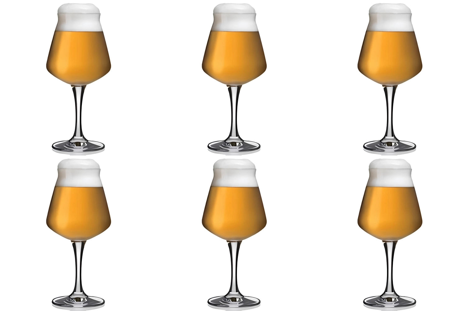 Elegantes 6er Set Teku Degu Kelch Biergläser von swizzglas, 42.5cl, 19.6 cm hoch, perfekt für Bierverkostungen und besondere Anlässe.