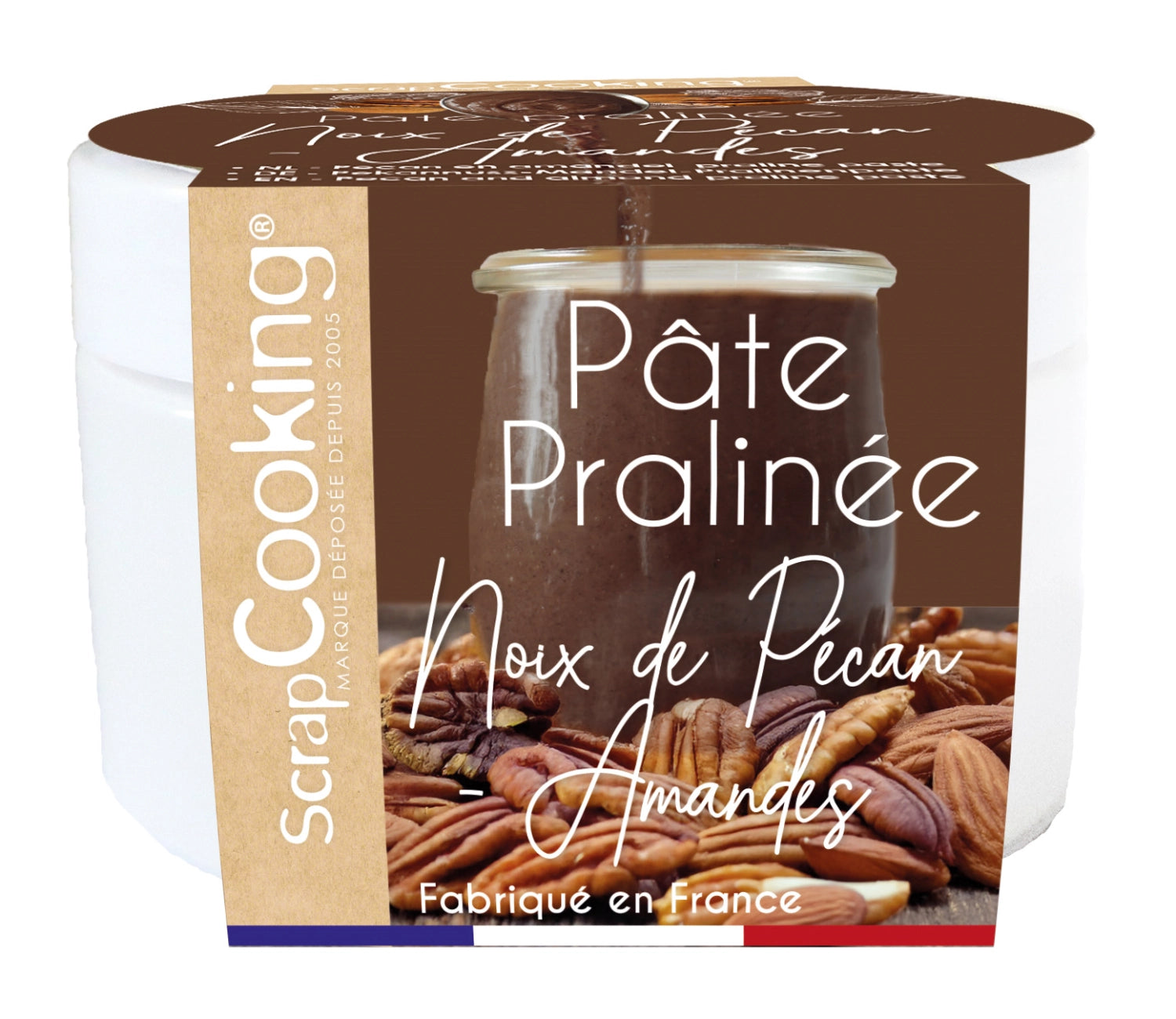 Pralinépaste 65 Prozent Pekanüsse 35 Prozent Mandeln 200g in Braun präsentiert im Onlineshop von KAQTU Design AG. Lebensmittel ist von Scrap Cooking
