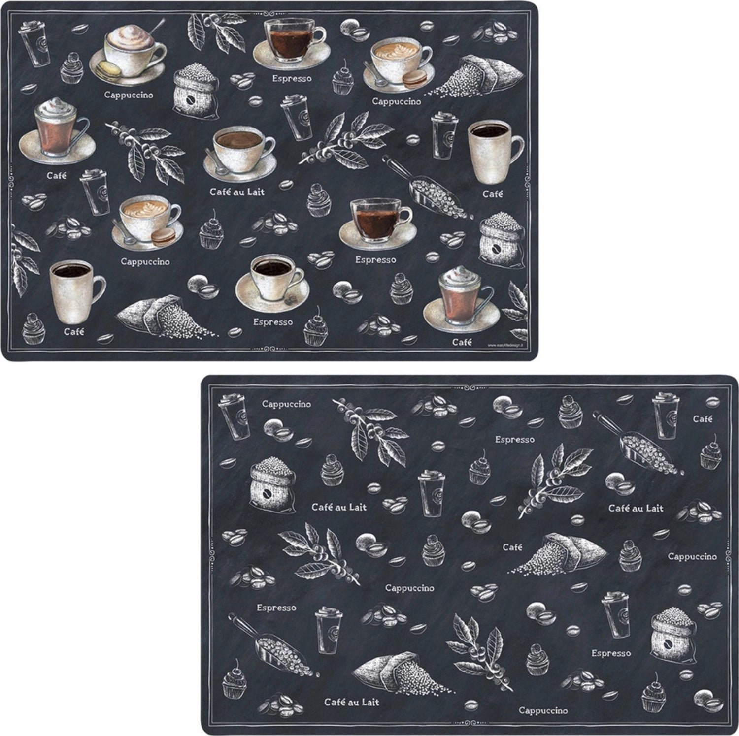 Doppelseitiges Barista Tischset von Easy Life, 45x30cm, ideal für stilvolle Kaffeetafeln und Snacks, vereint Eleganz und praktische Nutzung.