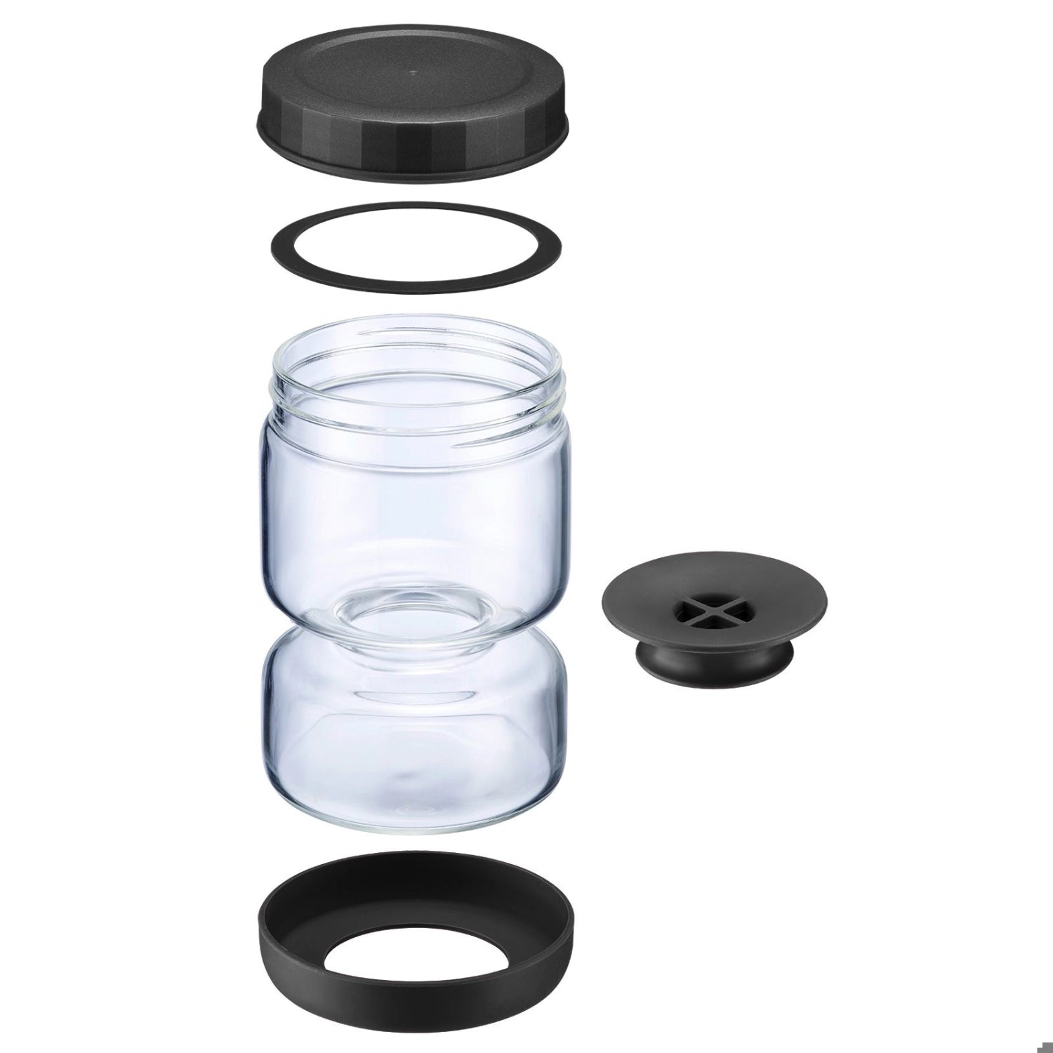 Elegantes 750 ml Abtropfglas von Westmark, perfekt zum Abtropfen und Lagern von Lebensmitteln, vereint Funktionalität und ansprechendes Design.