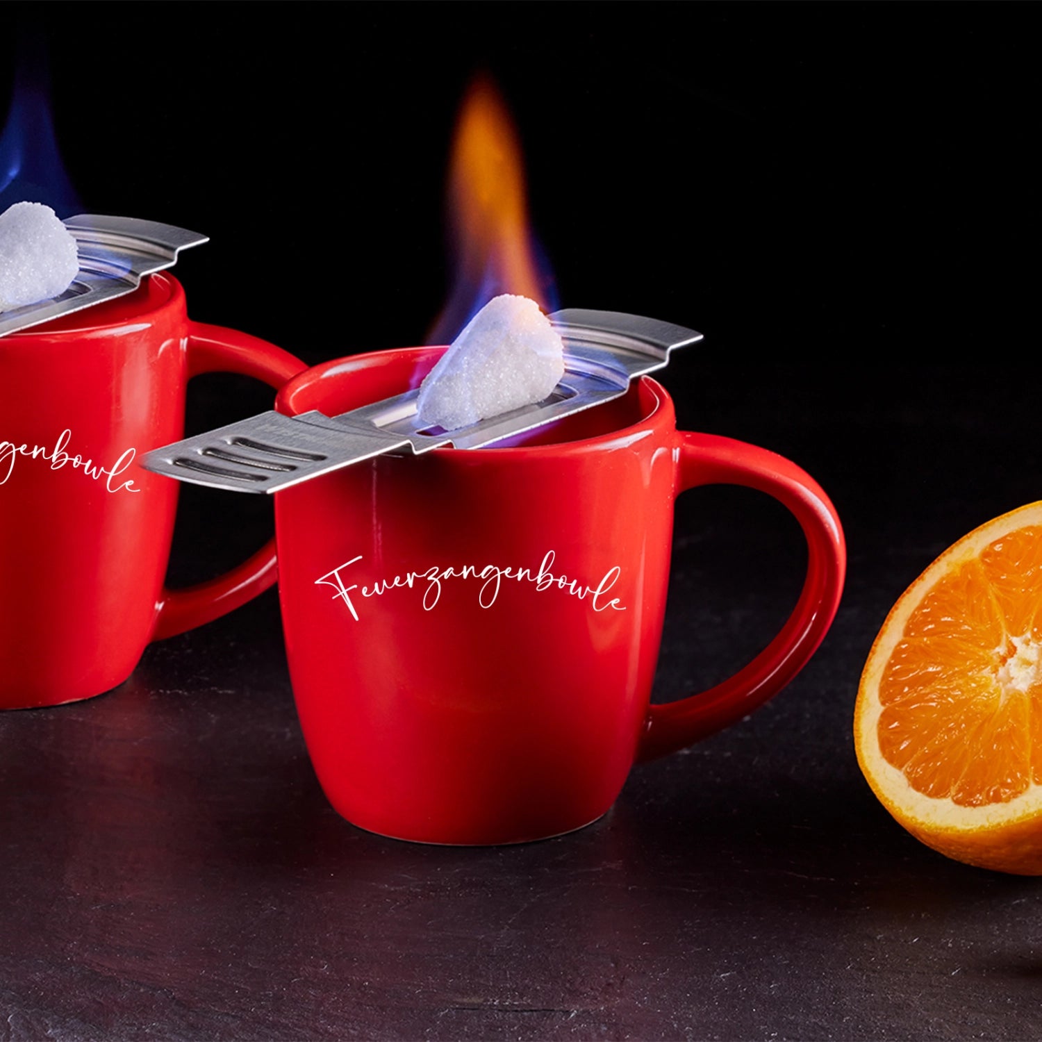 Elegantes Set aus 4 Zuckerzangen für die Feuerzangenbowle, perfekt für Buffets. Praktisch und stilvoll für festliche Anlässe.