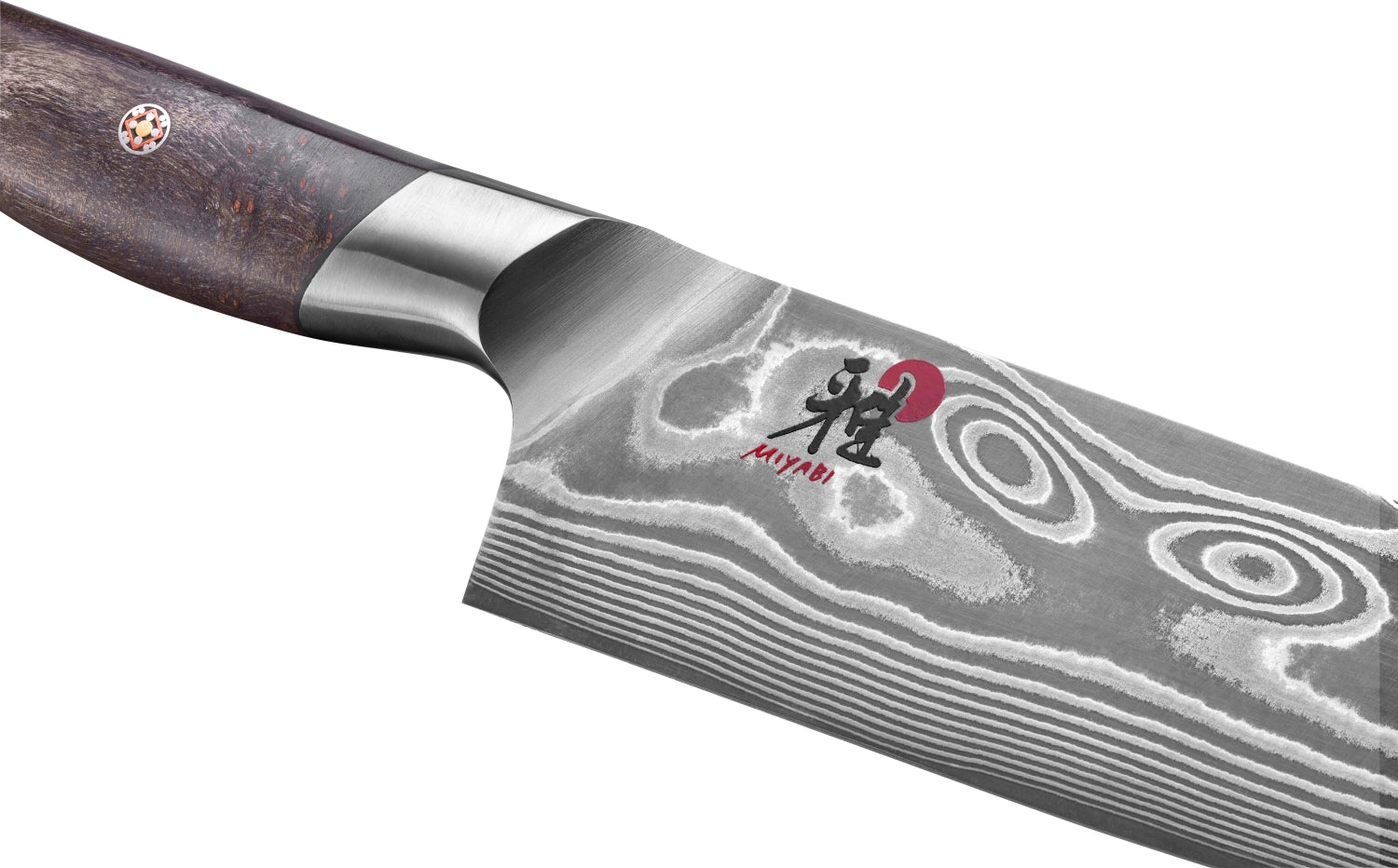 Elegantes Iki Santoku-Messer von Miyabi mit 18 cm Klinge, ideal für präzises Schneiden in der modernen Küche.