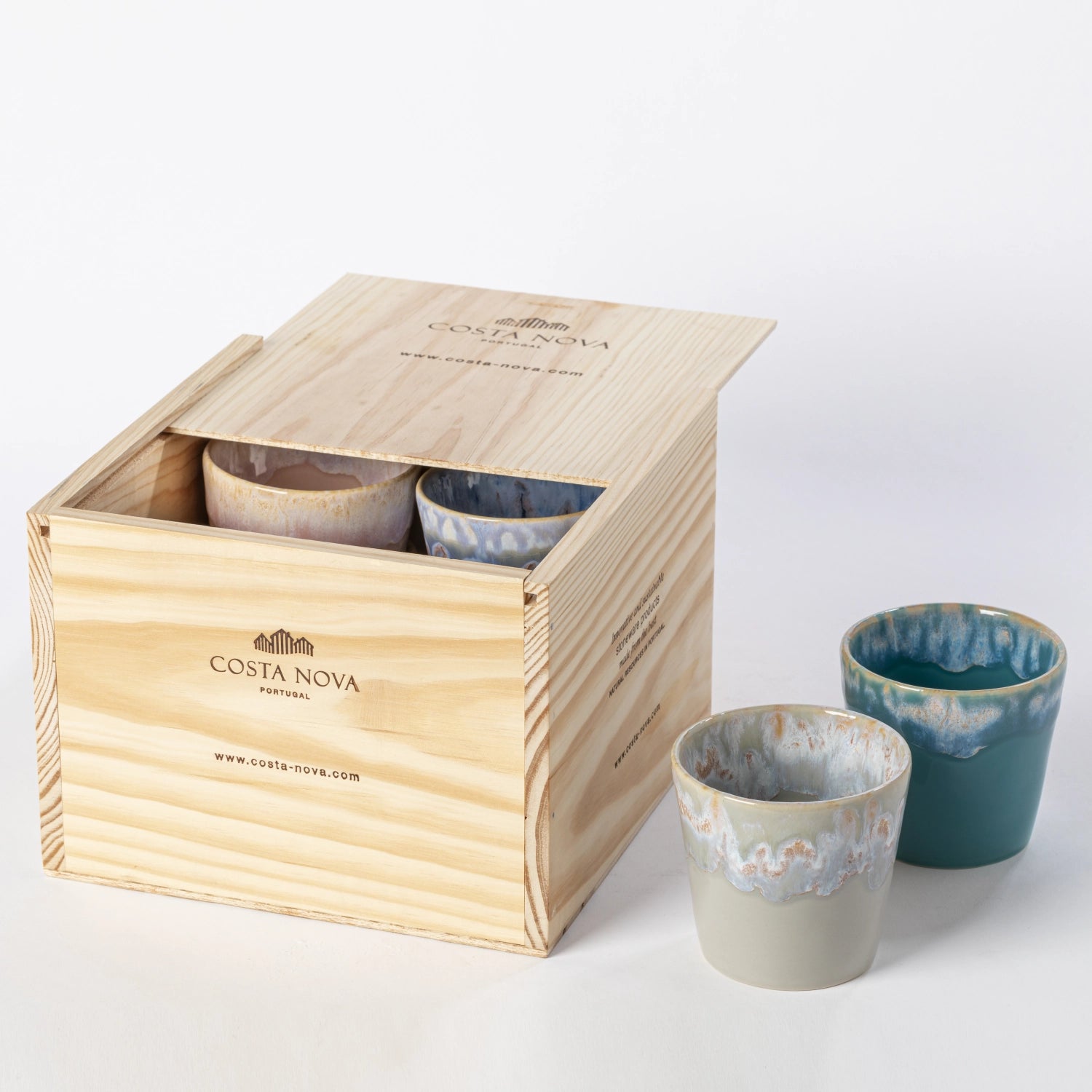 Buntes 8er Set Grespresso Kaffeetassen (190ml) von Costa Nova, ideal als Geschenk, stilvoll und funktional für Kaffeeliebhaber.