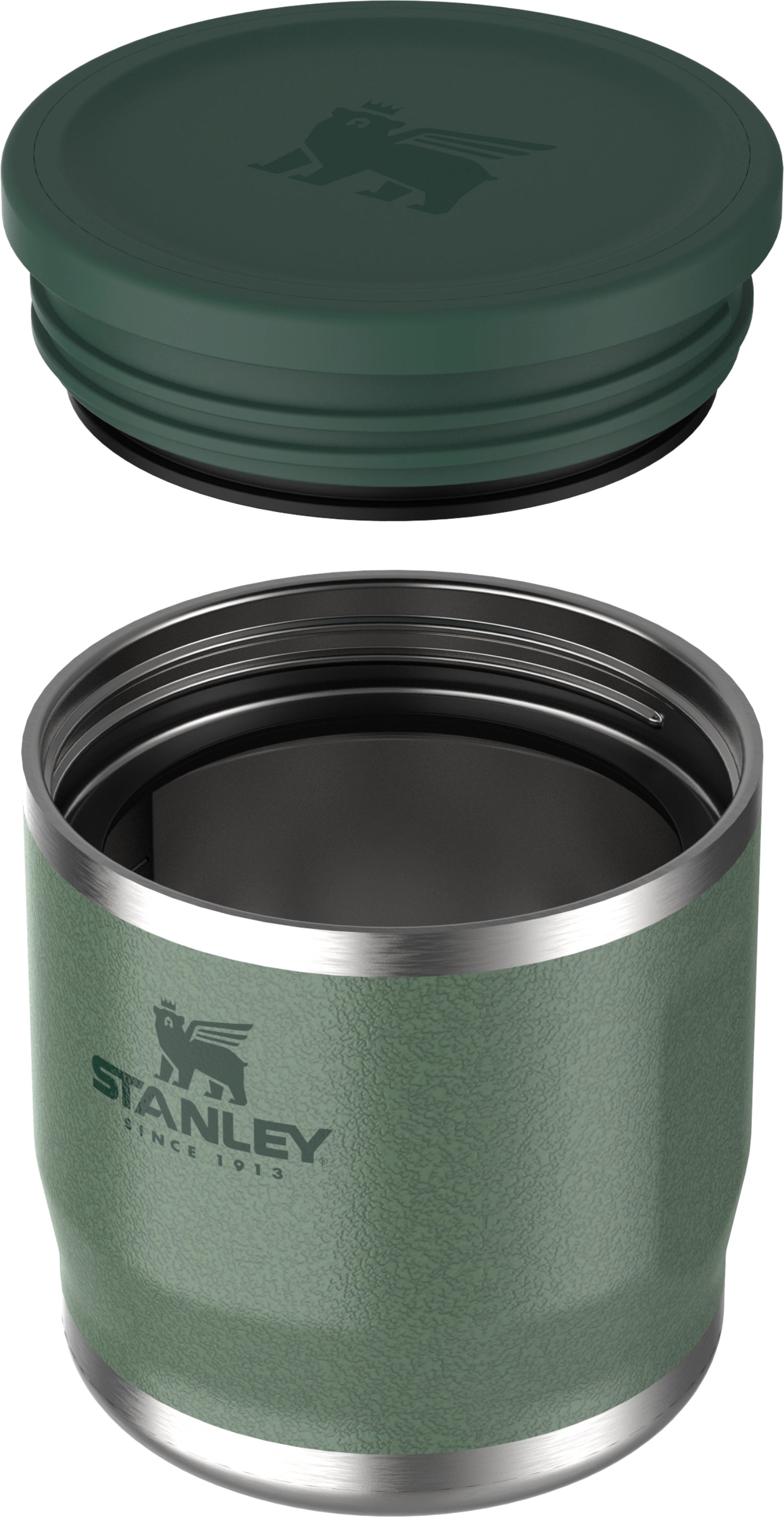 Stylischer Stanley Adventure To-Go Food Jar in Hammertone Green, ideal für unterwegs, mit 0.35l Fassungsvermögen für warme und kalte Speisen.