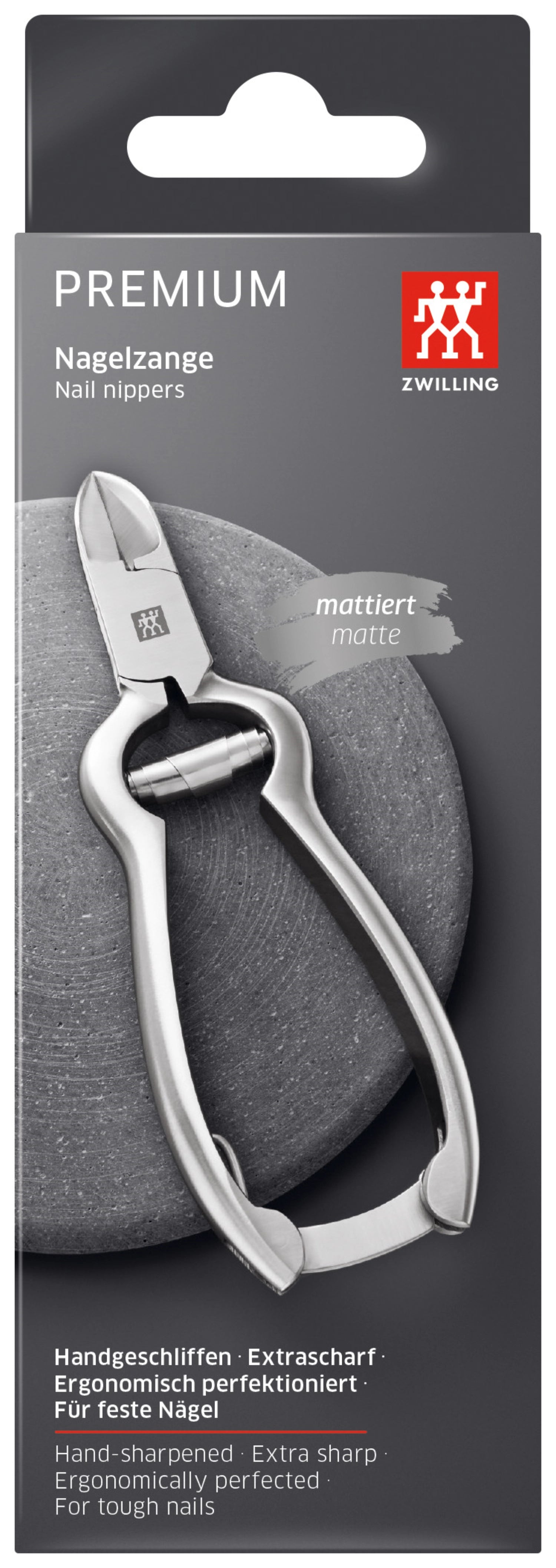 Hochwertige Nagelzange von Zwilling Beauty mit Pufferfeder, ideal für präzise Maniküre und Pediküre, sorgt für makellose Nägel.