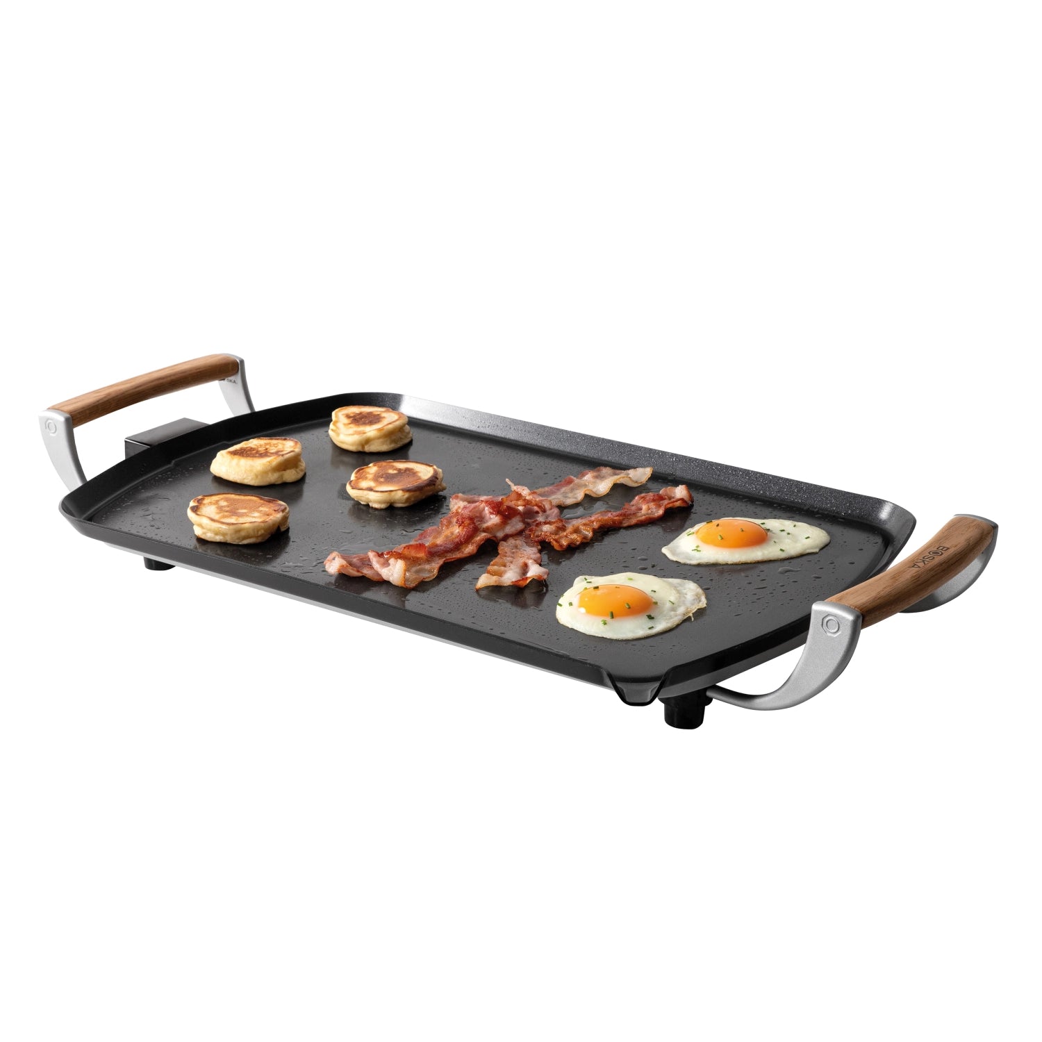 Schwarze Pro Elektrische Grillplatte von Boska, 68x35x10.3cm, ideal für Grillabende und vielseitige Kochmöglichkeiten in der Küche.