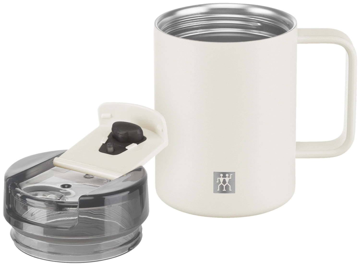 Eleganter Thermobecher in Cremefarbe mit 380ml Fassungsvermögen, ideal für heiße und kalte Getränke, von Zwilling.