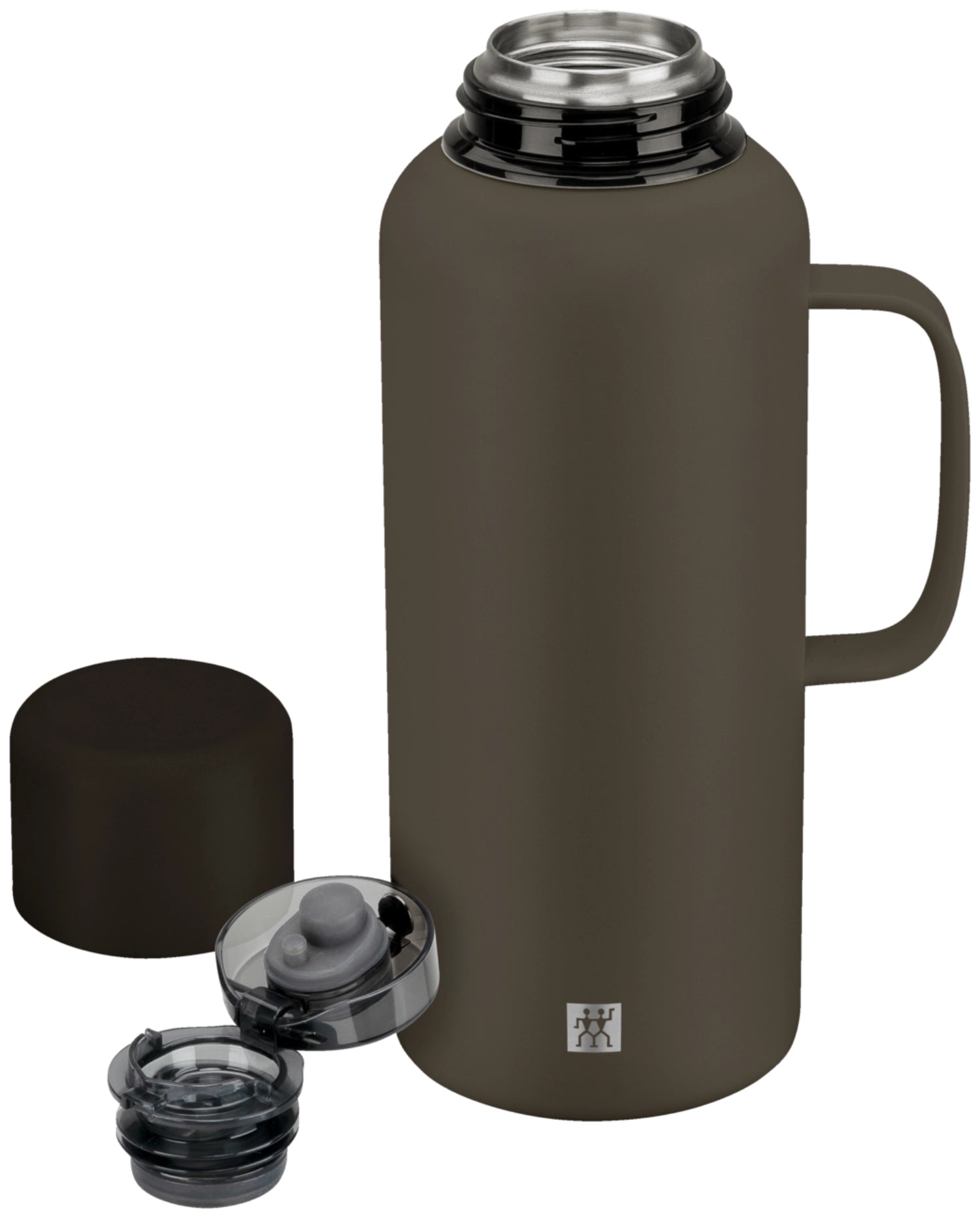 Elegante Thermokanne in Grau mit 1,2 l Fassungsvermögen, ideal für heiße und kalte Getränke. Hochwertige Isolierung von Zwilling.