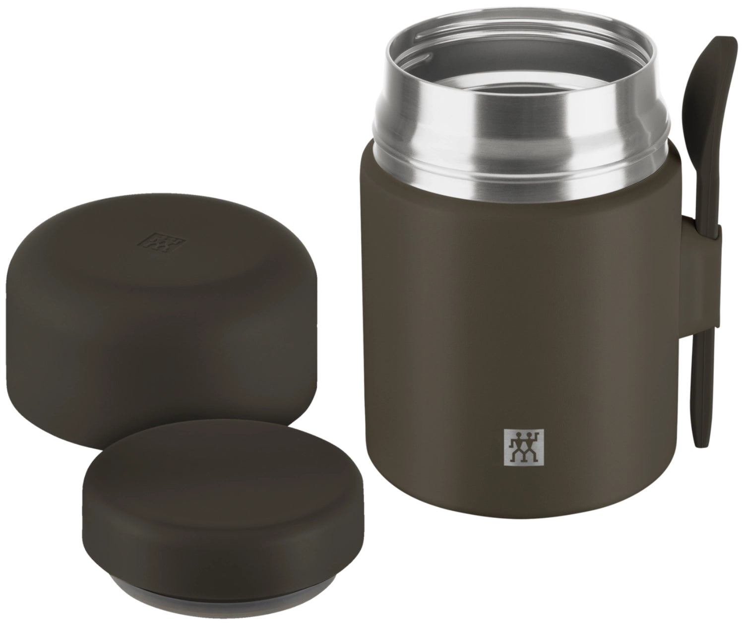 Eleganter Thermo Plus Speisebehälter in Grau mit 600ml Fassungsvermögen, ideal für warme und kalte Speisen, von Zwilling.