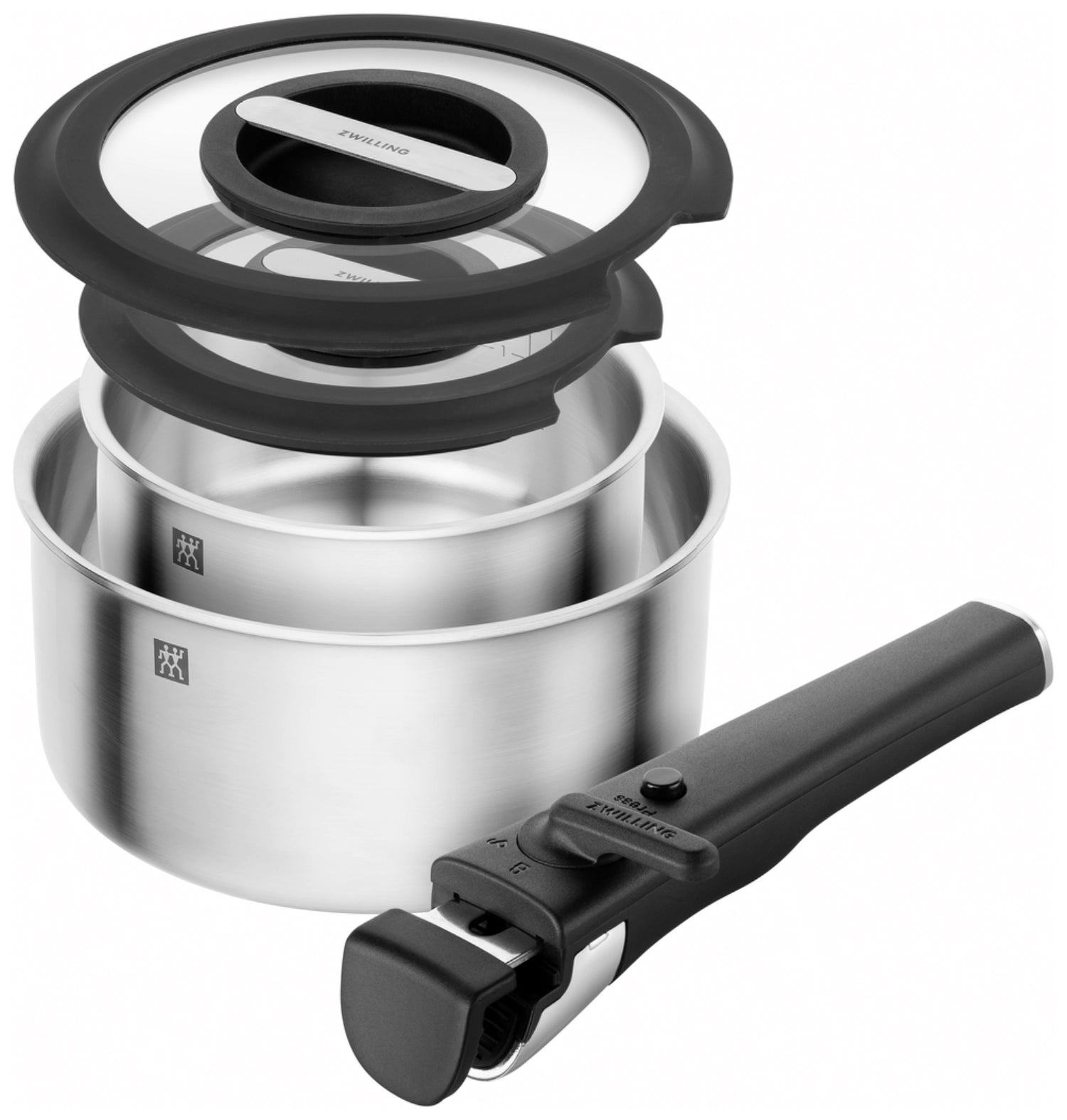 Elegantes 5-teiliges Kochtopfset von Zwilling in Silber, ideal für vielseitige Kochanwendungen. Hochwertige Verarbeitung für beste Ergebnisse.