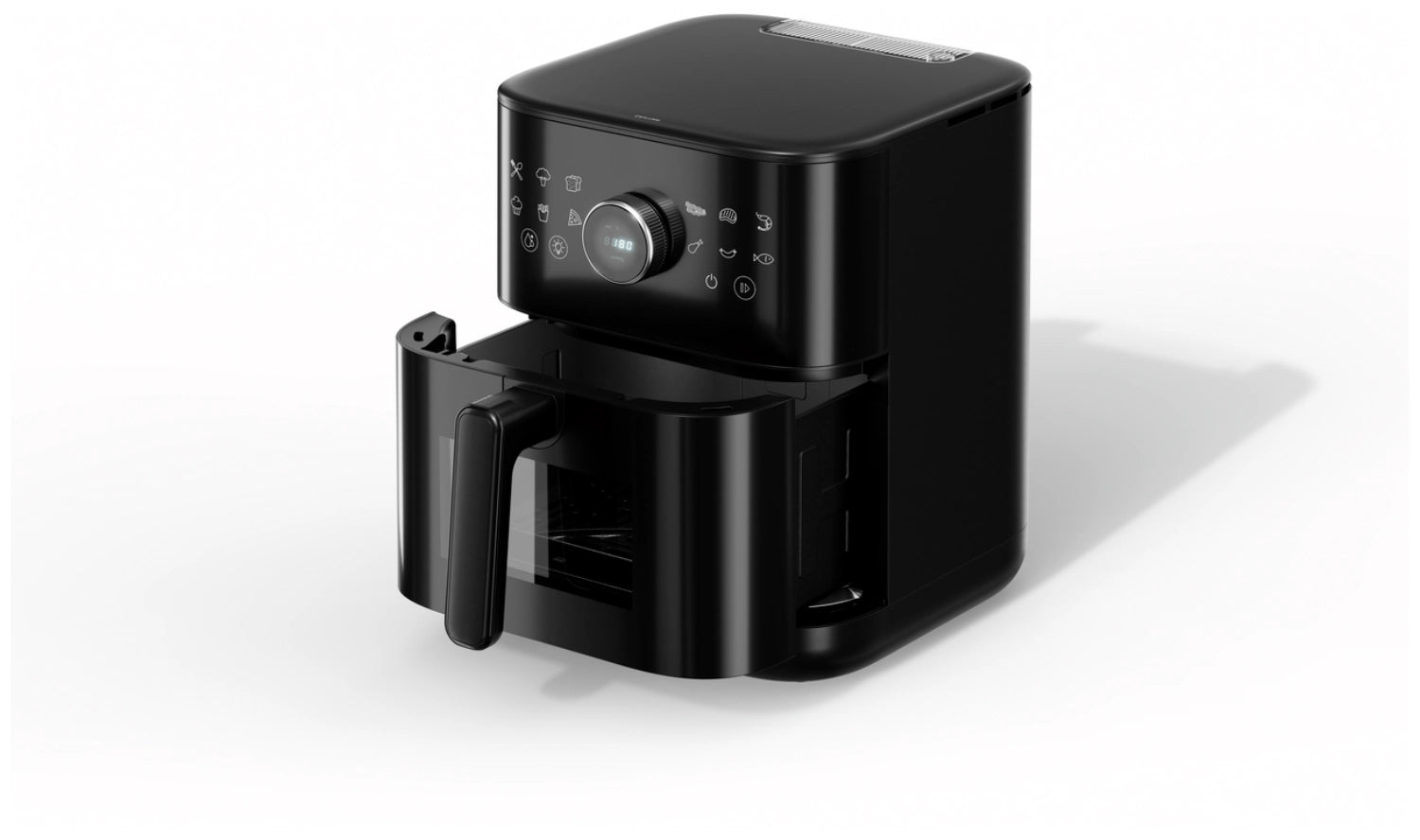 Moderne Heissluftfritteuse von Zwilling in Schwarz, 6l Kapazität, ideal für gesunde, knusprige Gerichte ohne Öl.