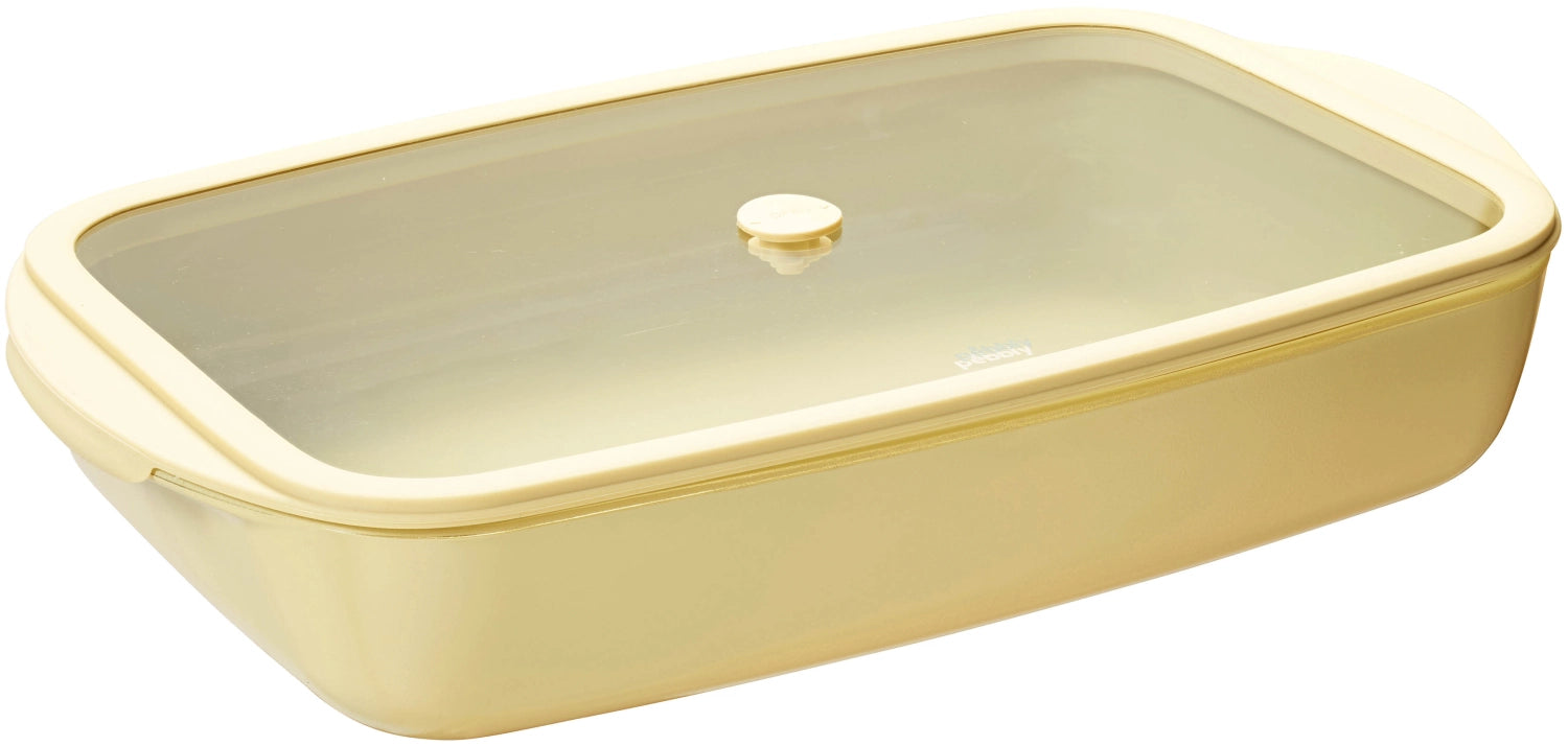 Auflaufform mit Frischhaltedeckel 3.6l 24x39cm eggshell in Gelb präsentiert im Onlineshop von KAQTU Design AG. Aufbewahrungsbeutel ist von Pebbly