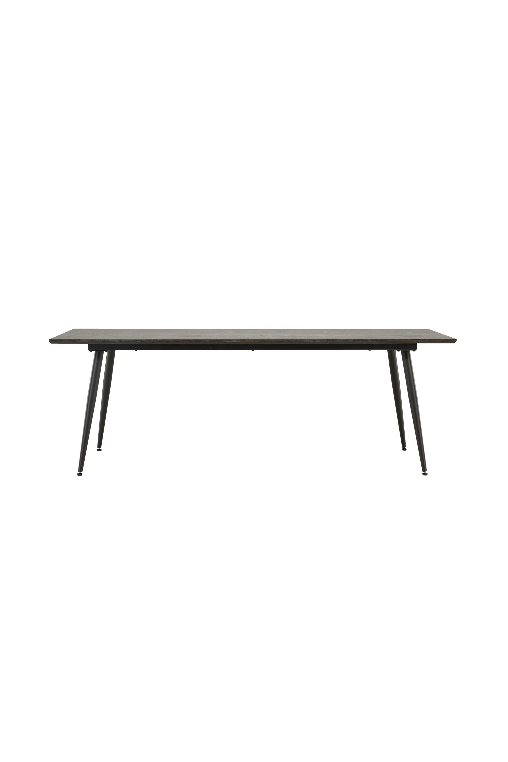 Eleganter Keholmen-Esstisch: 220x100cm, braune MDF-Platte, schwarze Stahlbeine. Perfekt für modernes Dekor.