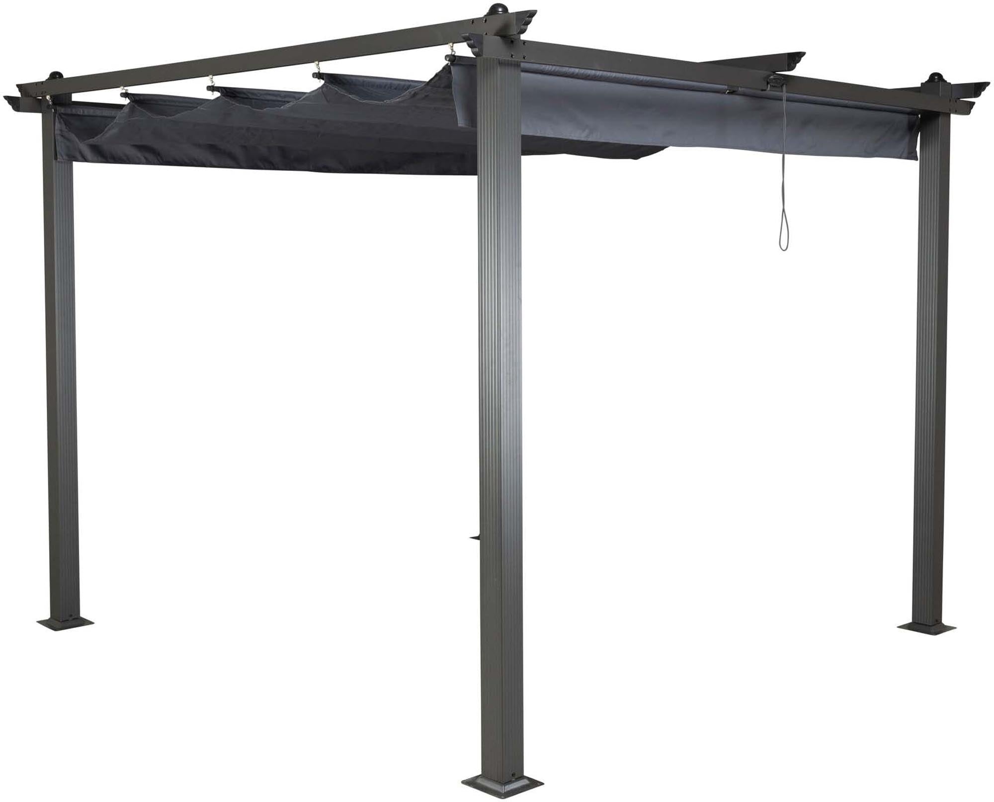 Moderner Lazio Pavillon in ansprechendem Grauton, perfekt für gesellige Stunden im Garten und stilvolle Outdoor-Events.