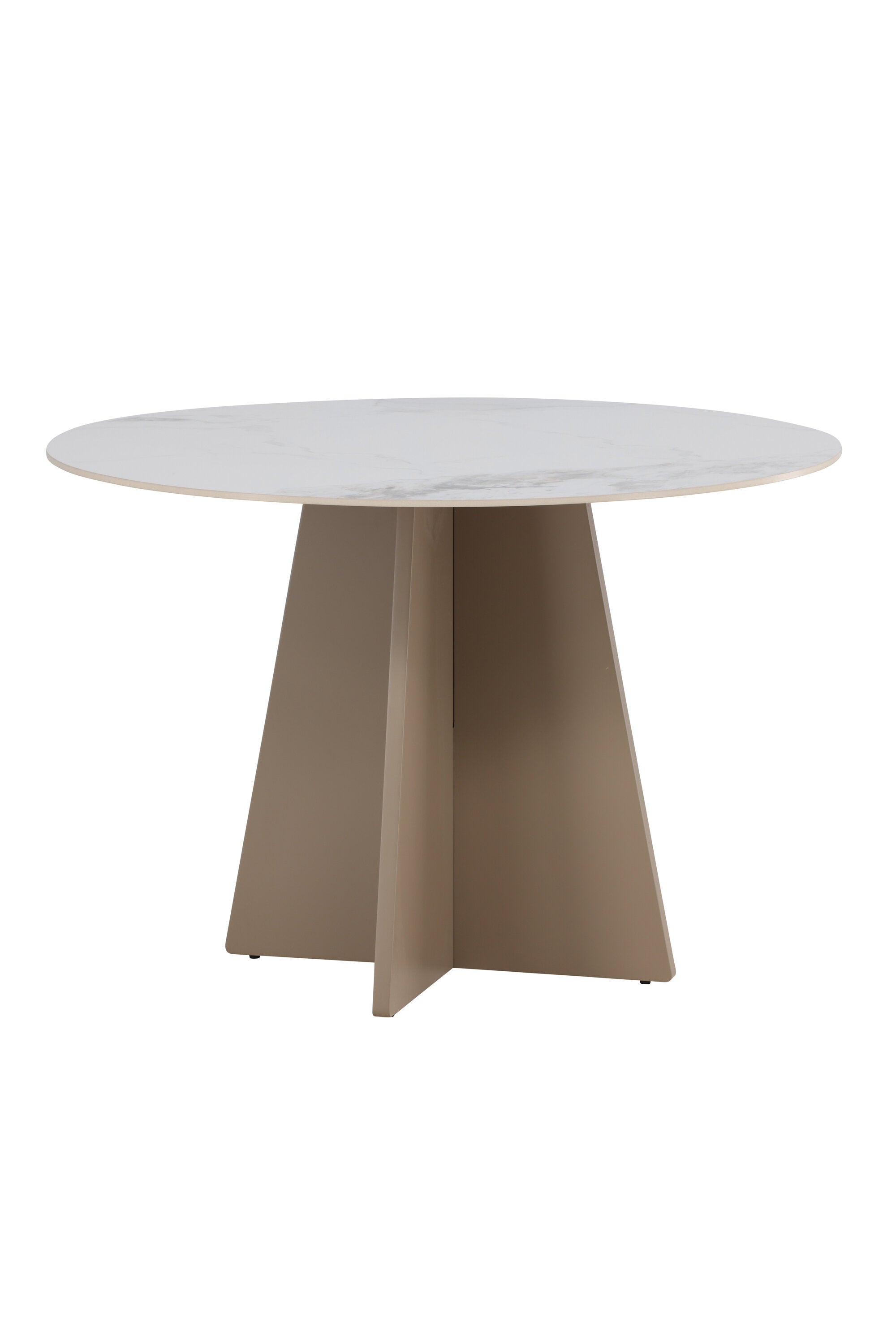 Eleganter Bootcut Round Esstisch in sanftem Beige, ideal für gemütliche Esszimmer und gesellige Abende mit Familie und Freunden.