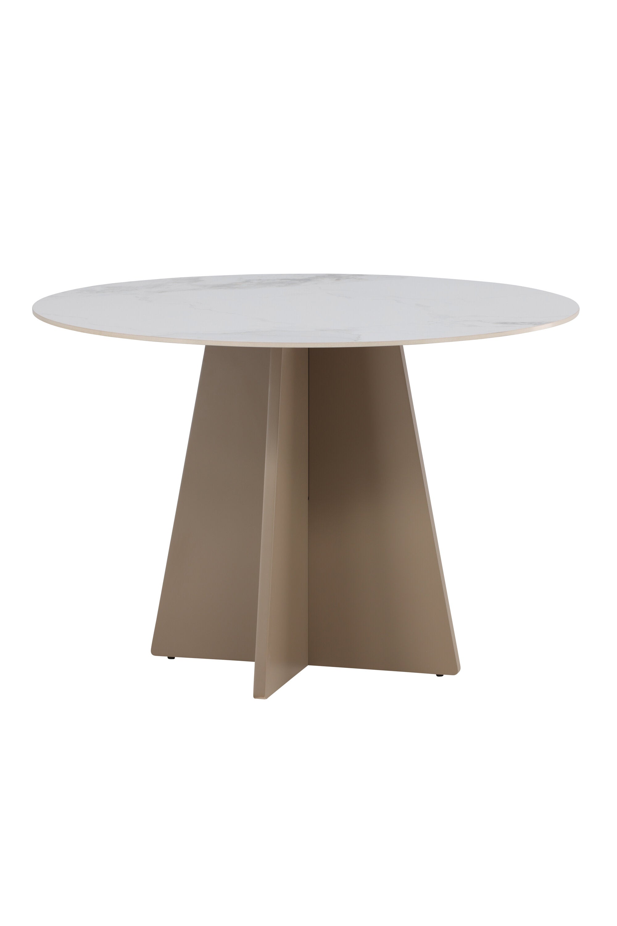 Eleganter Bootcut Round Esstisch in sanftem Beige, ideal für gemütliche Esszimmer und gesellige Abende mit Familie und Freunden von Venture Home.