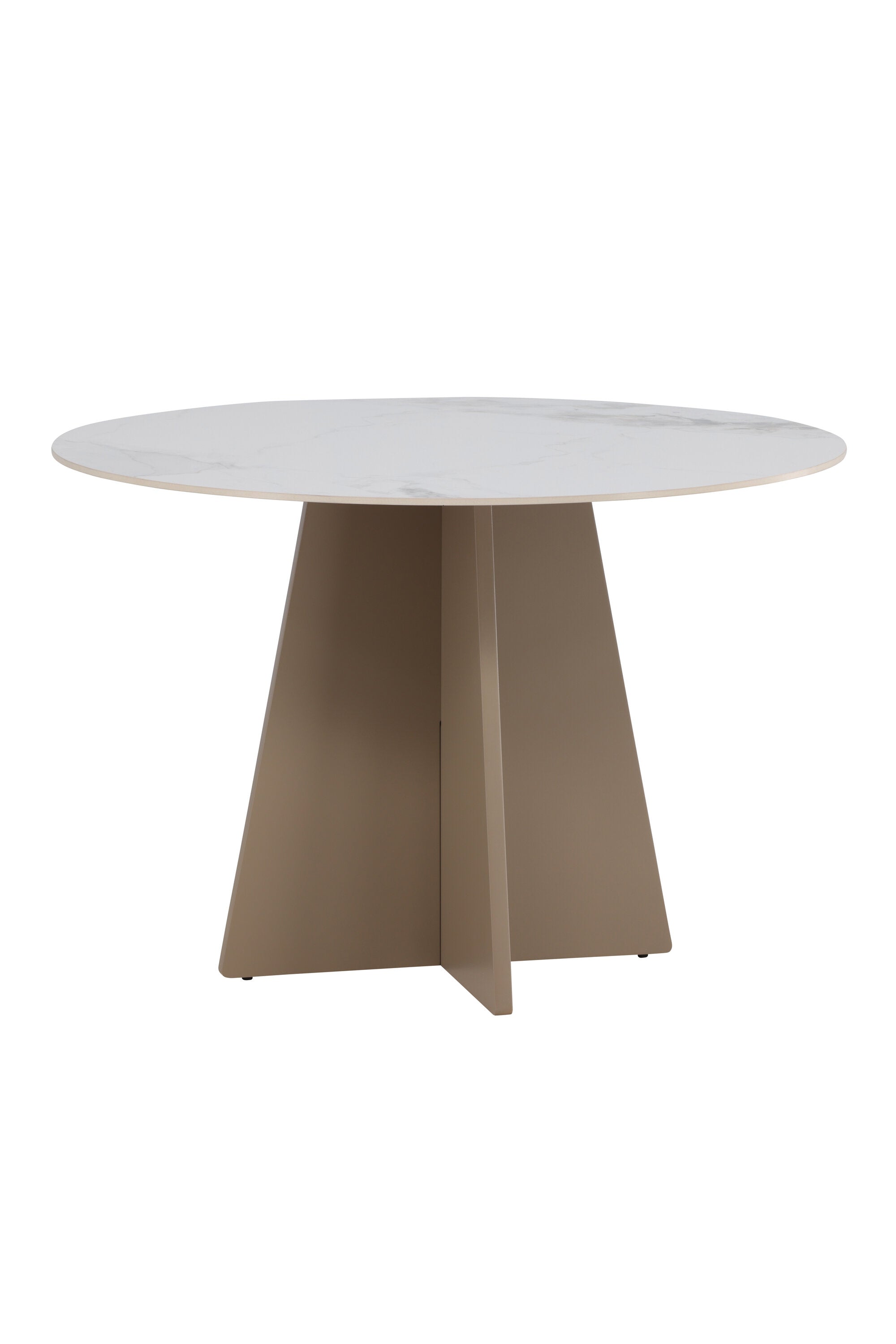 Eleganter Bootcut Round Esstisch in sanftem Beige, ideal für gemütliche Esszimmer und gesellige Abende mit Freunden und Familie.
