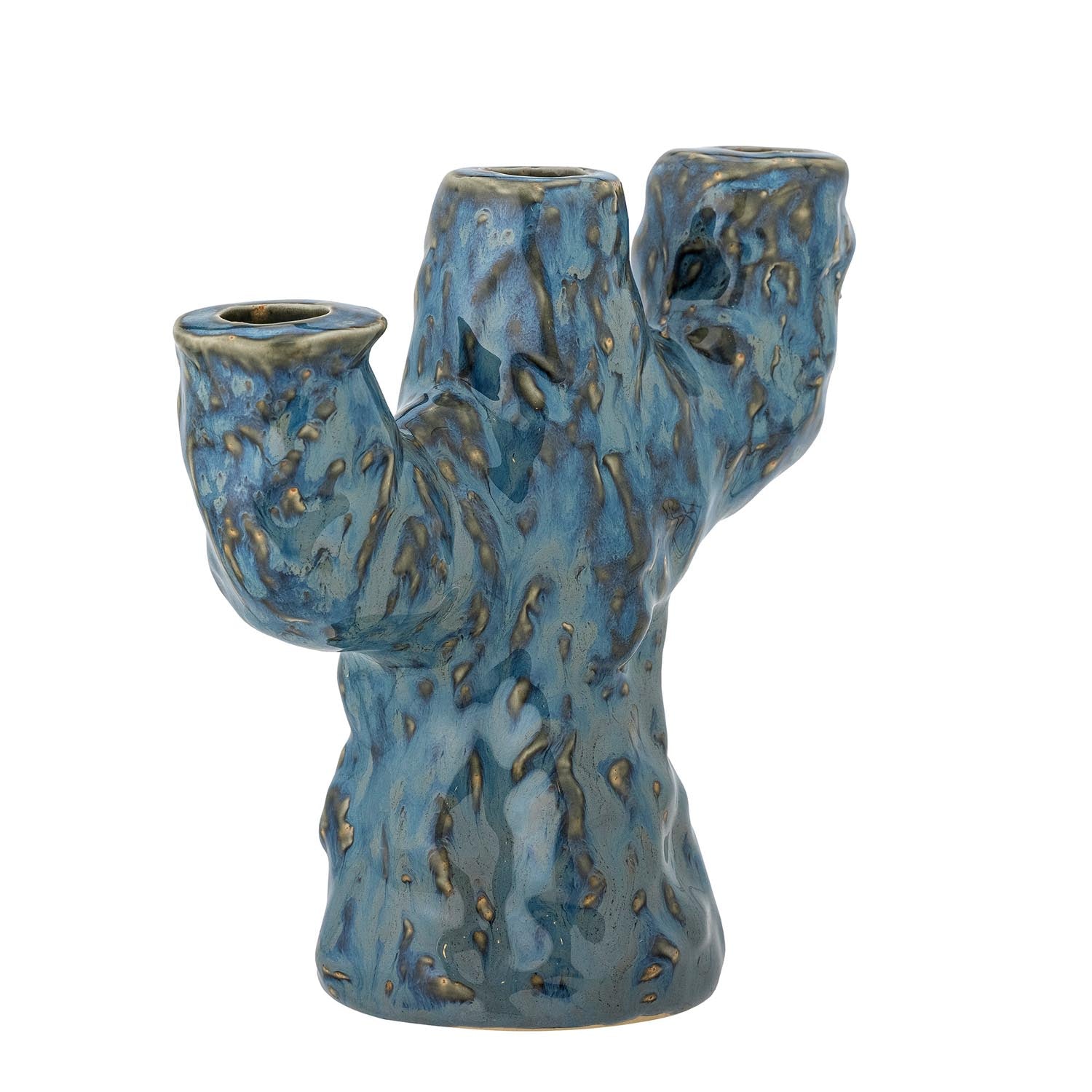 Der Tahoka Kerzenhalter aus blauem Steingut von Creative Collection verleiht jedem Raum eine elegante und moderne Atmosphäre.