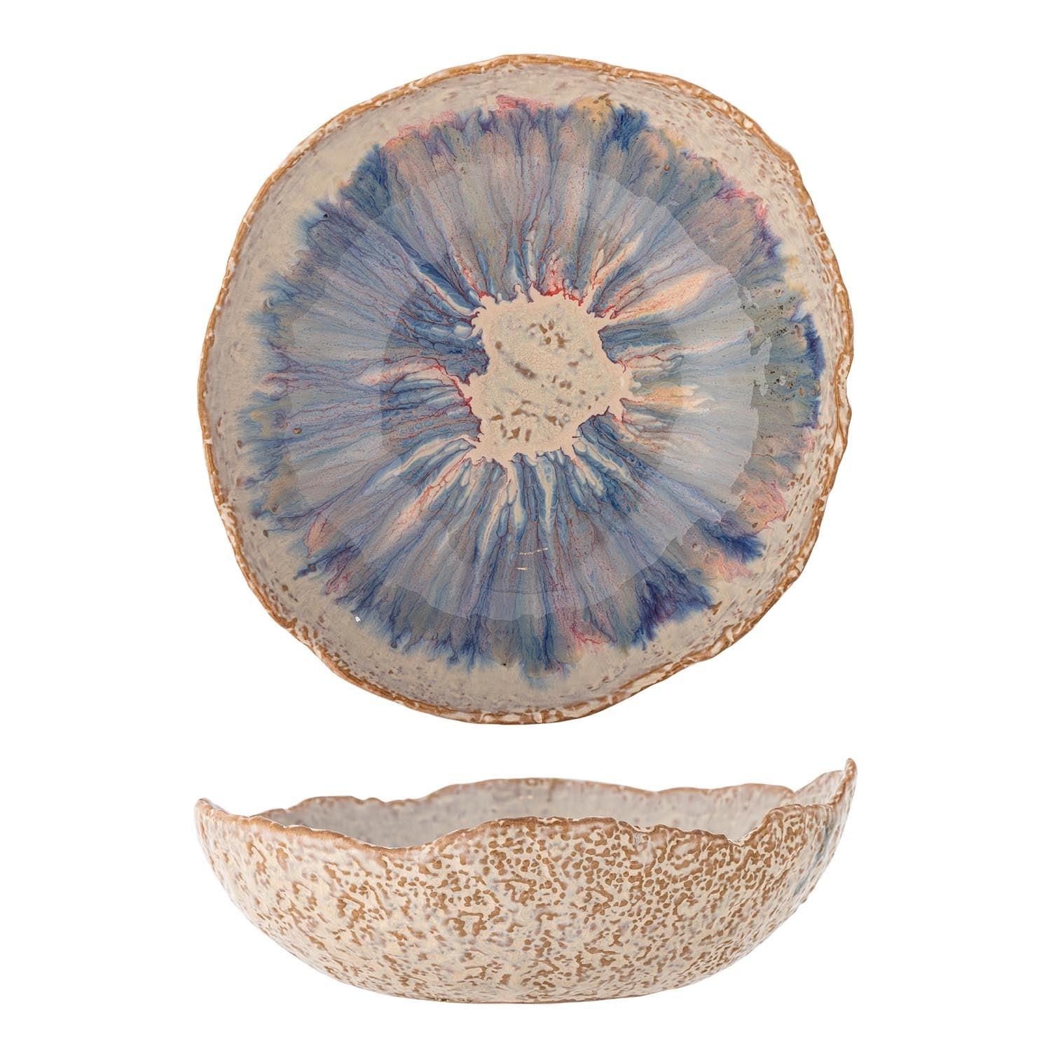 Stilvolle Amalia Schale in sanftem Blau aus hochwertigem Steingut von Bloomingville, perfekt für kreative Anrichte und dekorative Akzente.