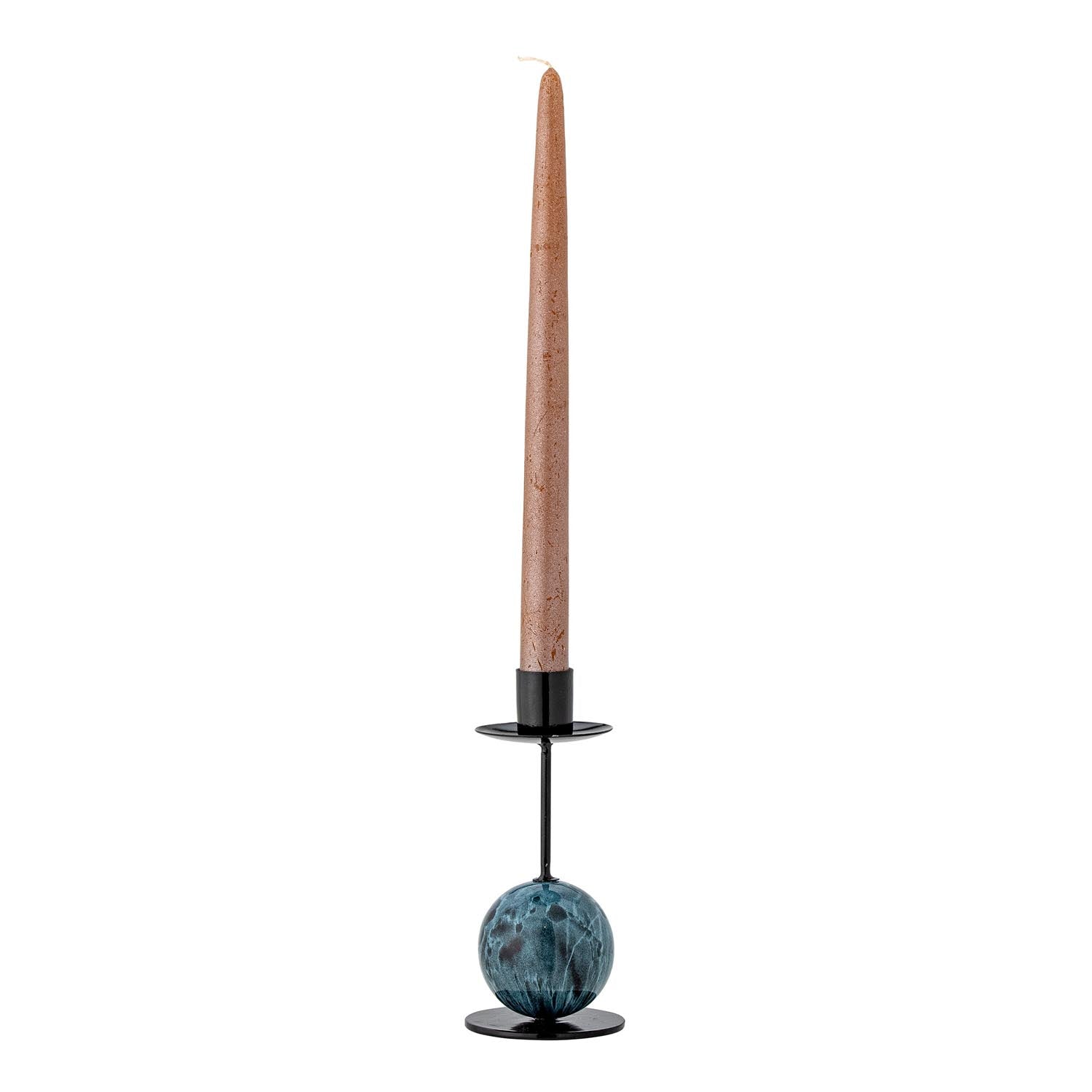 Stilvoller Jayda Kerzenhalter aus blauem Eisen von Bloomingville, perfekt für moderne Dekoration und ein warmes Ambiente.