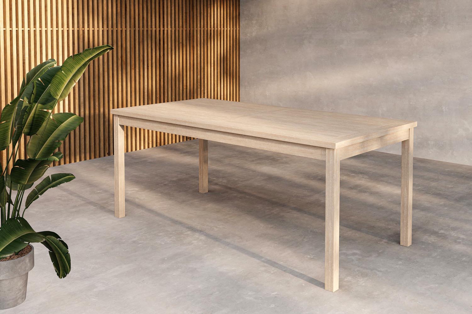Der Gartentisch Kenya von Venture Home aus robustem Teakholz bietet mit seinem modernen Design und Witterungsbeständigkeit perfekten Komfort für jeden Anlass.