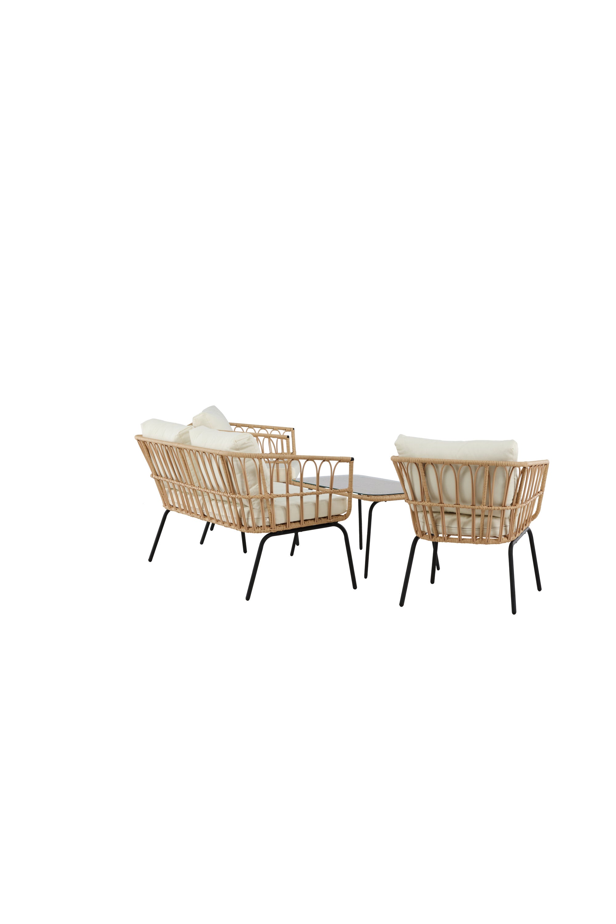 Stilvolles Ortigia Lounge Set von Venture Home, ideal für gemütliche Abende im Freien, ausgestattet mit komfortablen Kissen und zeitgemäßem Design.