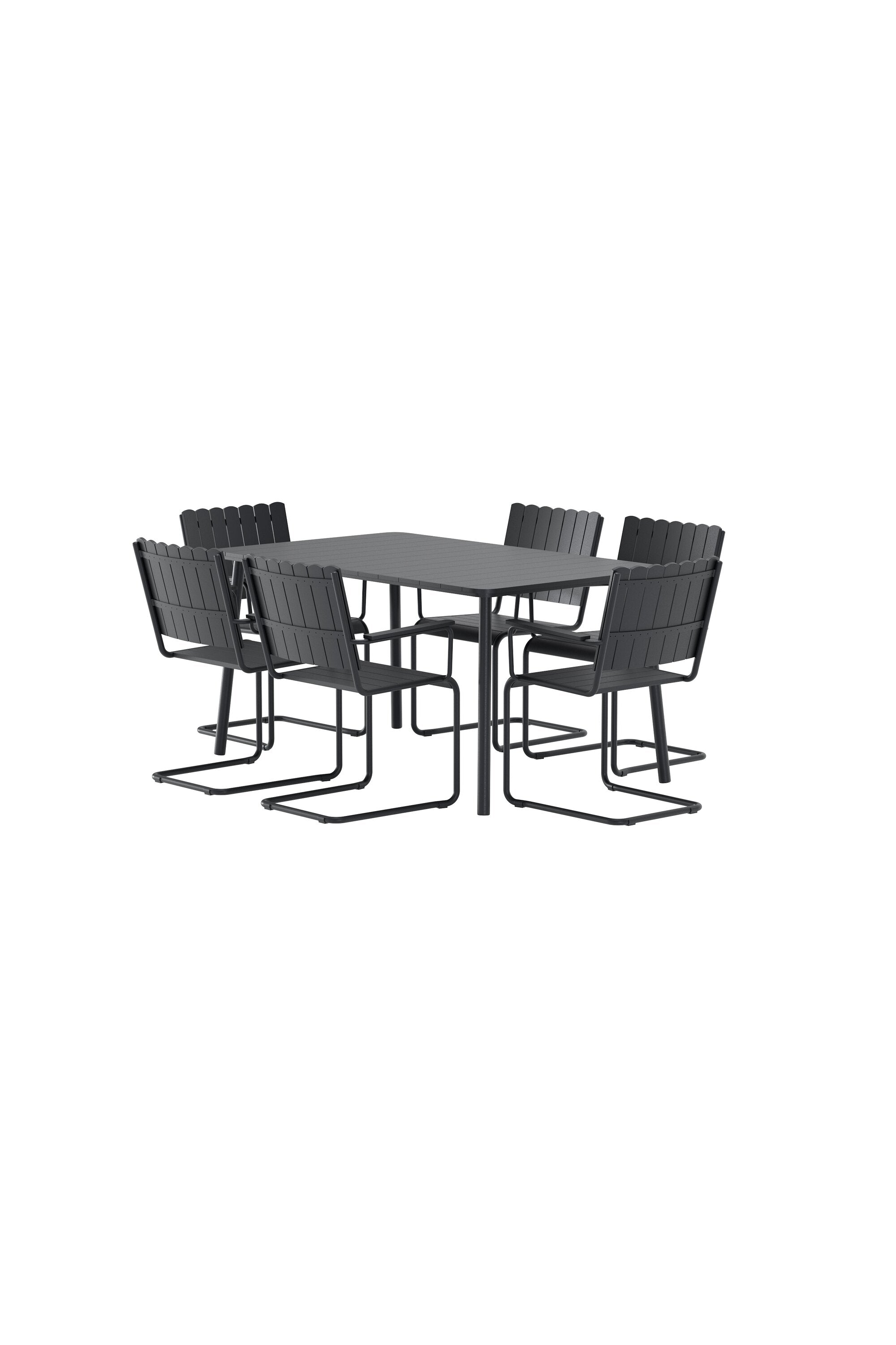 Elegantes Holmsund Gartentischset in Schwarz von Venture Home, ideal für stilvolle Garten- und Terrassengestaltung.