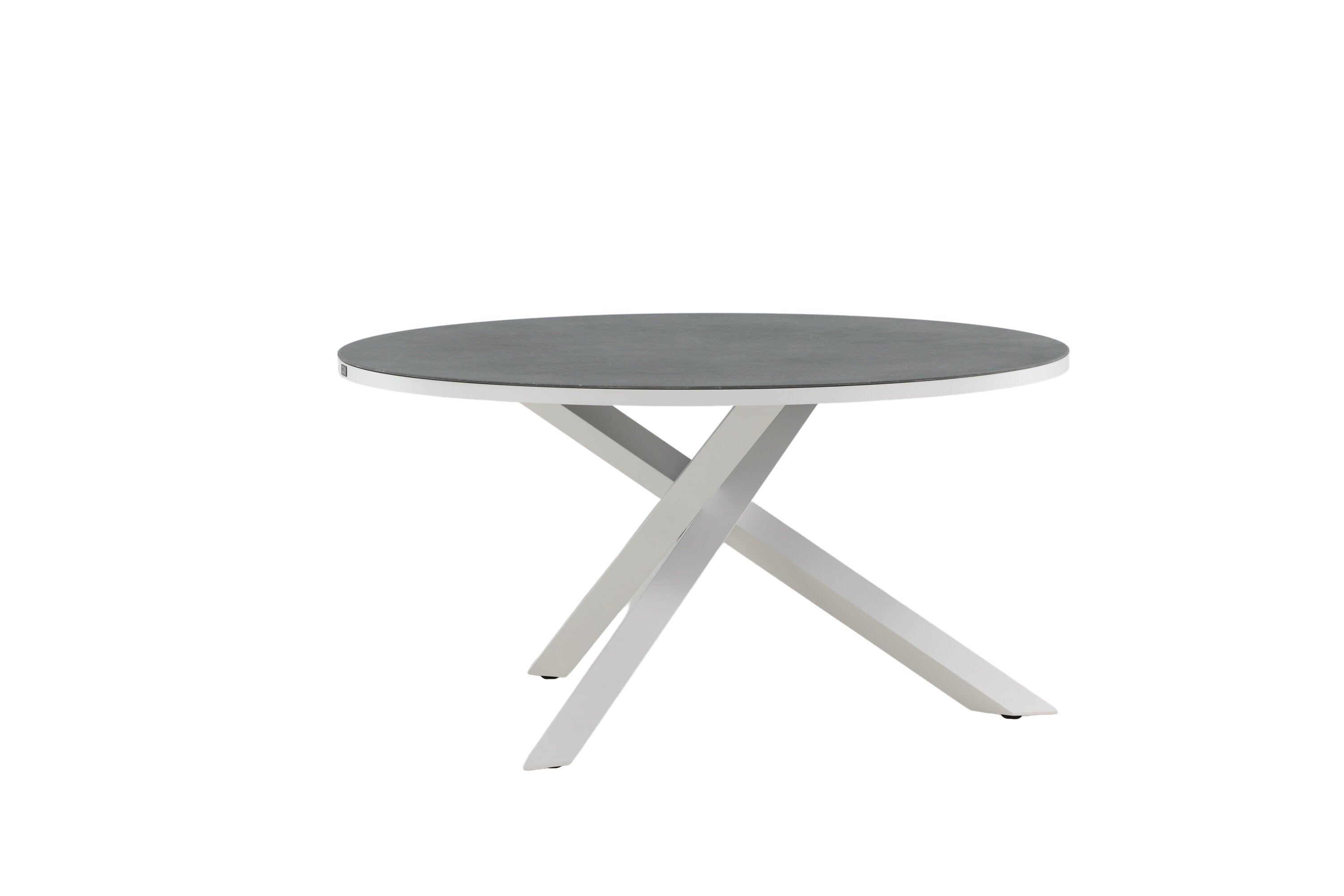 Eleganter runder Gartentisch Copacabana in ansprechendem Grau, perfekt für gesellige Stunden im Freien von Venture Home.