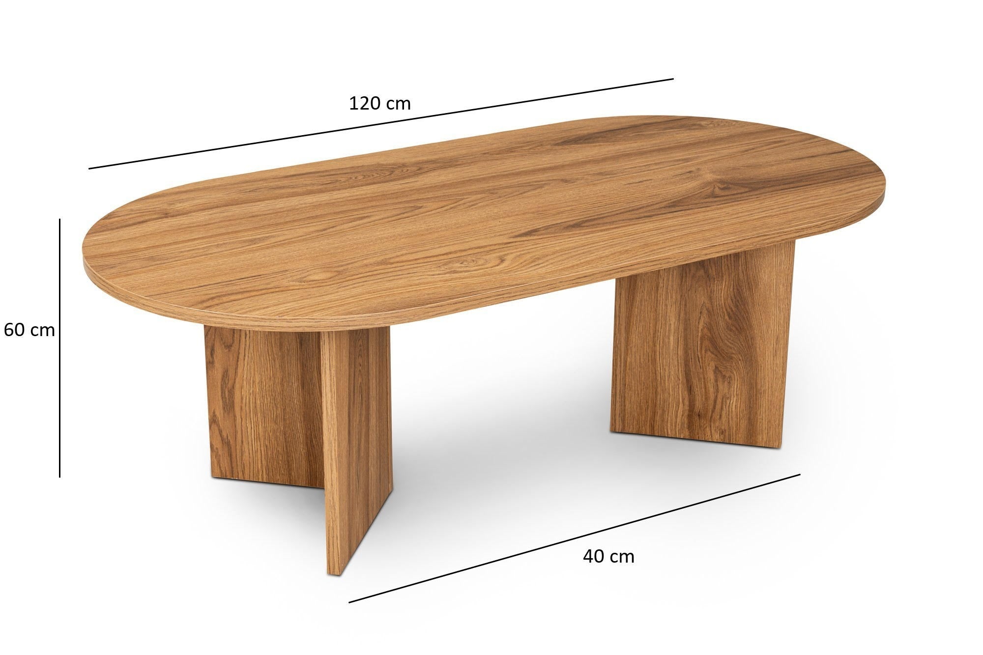 Eleganter ovaler Sofatisch in sanfter Laute von Nordure, perfekt für stilvolle Wohnräume und entspannte Atmosphäre.