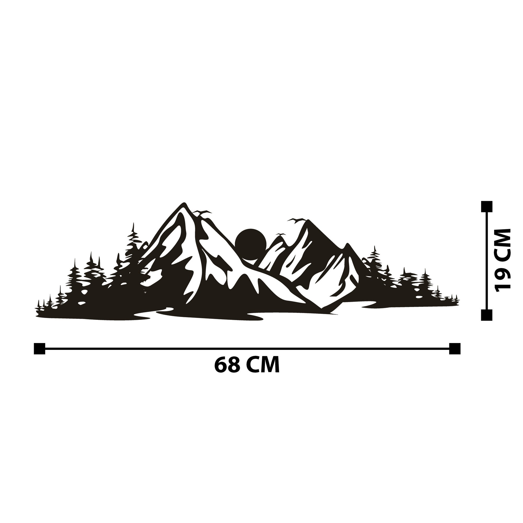Die Mountain 2 Wanddeko von Wallity präsentiert stilisierte Bergsilhouetten, die eine harmonische Verbindung von Natur und modernem Design schaffen.