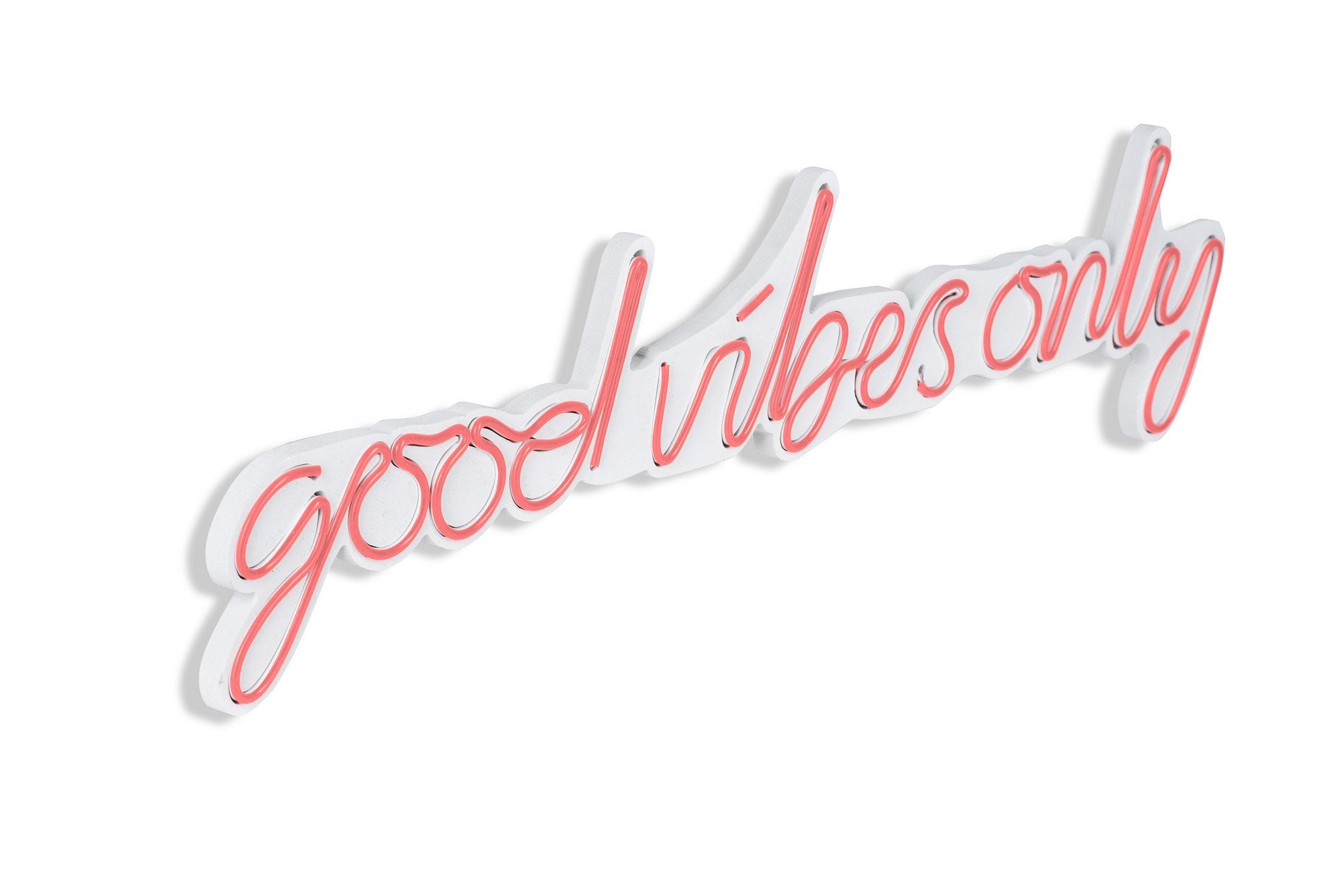 Erleben Sie mit der rosa Good Vibes Only Wandleuchte von Wallity eine zauberhafte Atmosphäre. Flexibel, langlebig und ideal für kreative Designs!