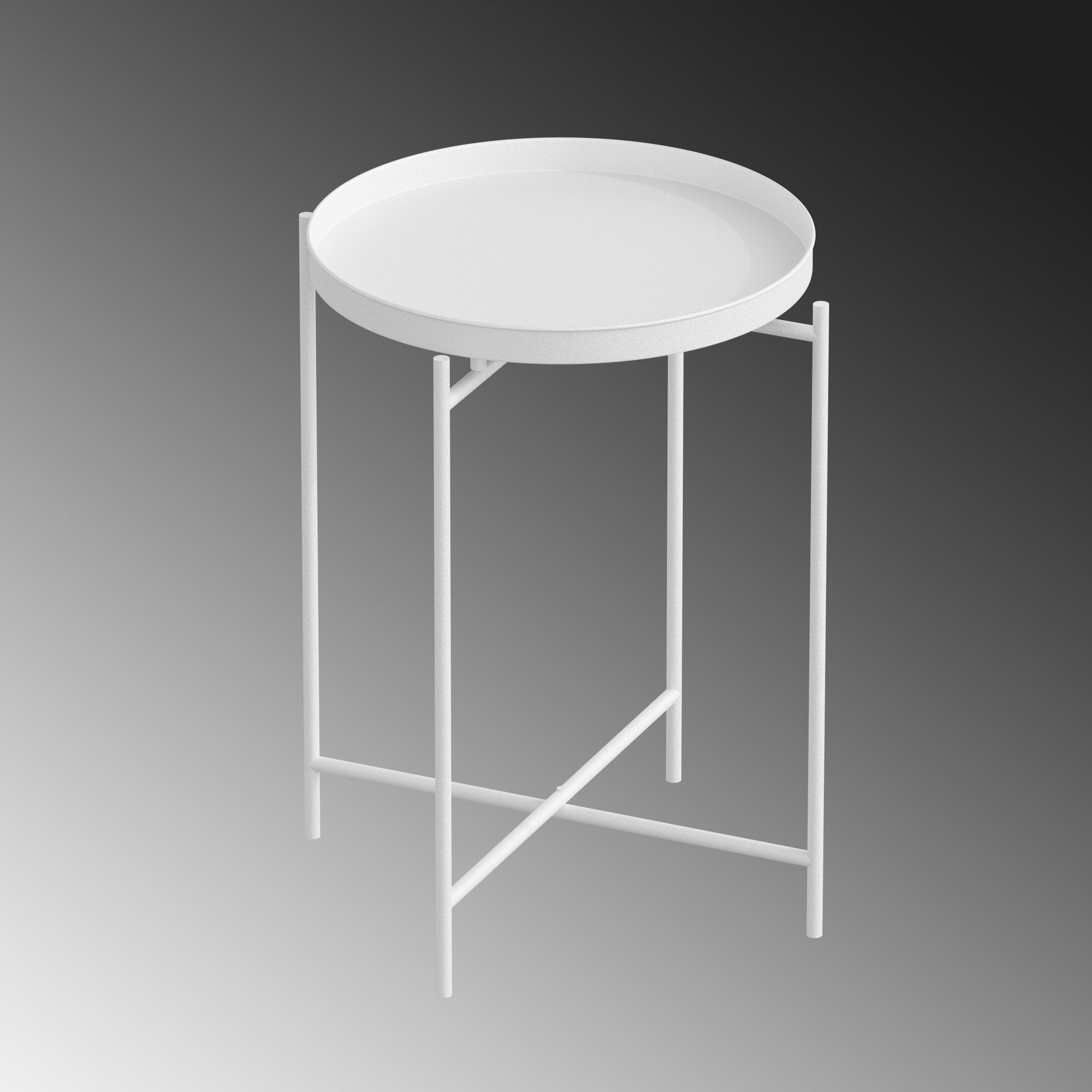 Eleganter SHB Sofatisch in strahlendem Weiß von Hanah Home. Robuste Metallkonstruktion, ideal für stilvolle Akzente und vielseitige Nutzung.