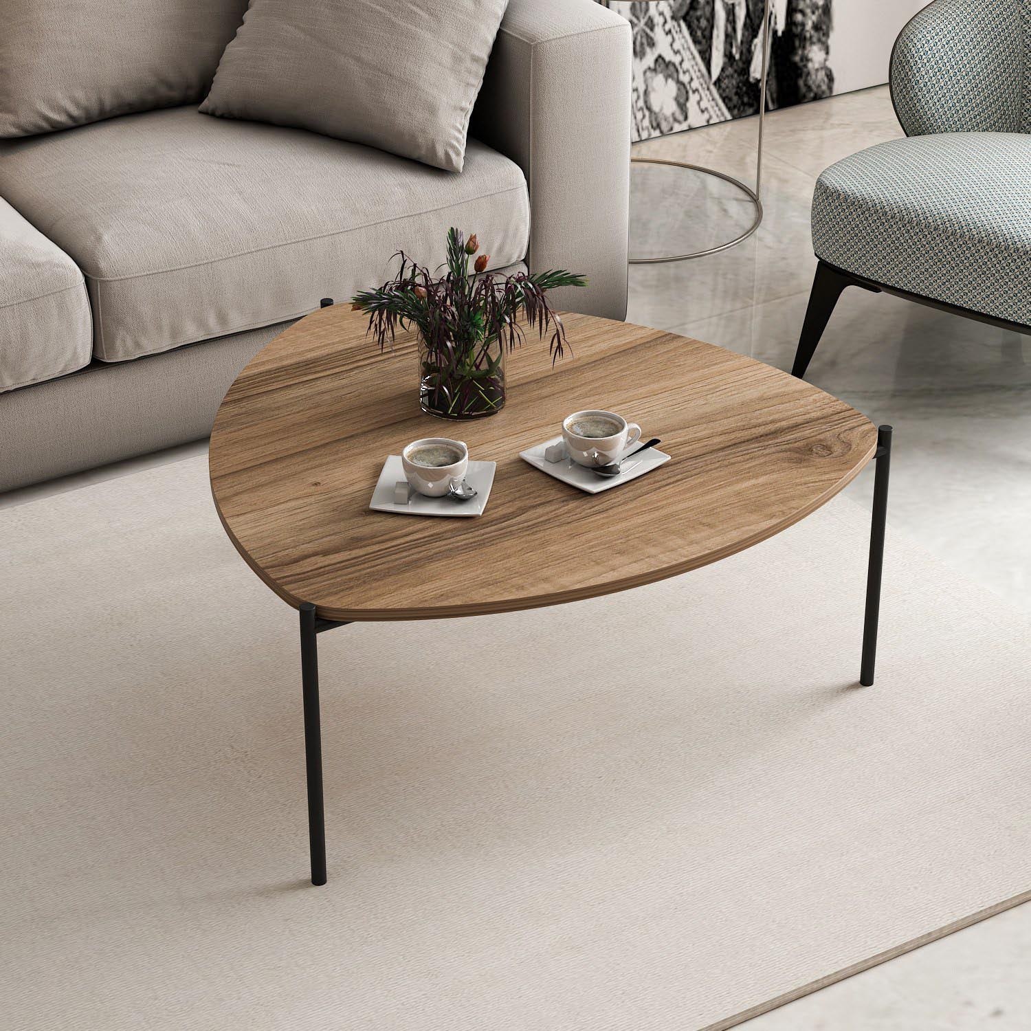 Eleganter Lenny Sofatisch in Walnuss von Hanah Home – stilvoll, robust und vielseitig für jeden Raum. Entdecken Sie zeitlose Eleganz!