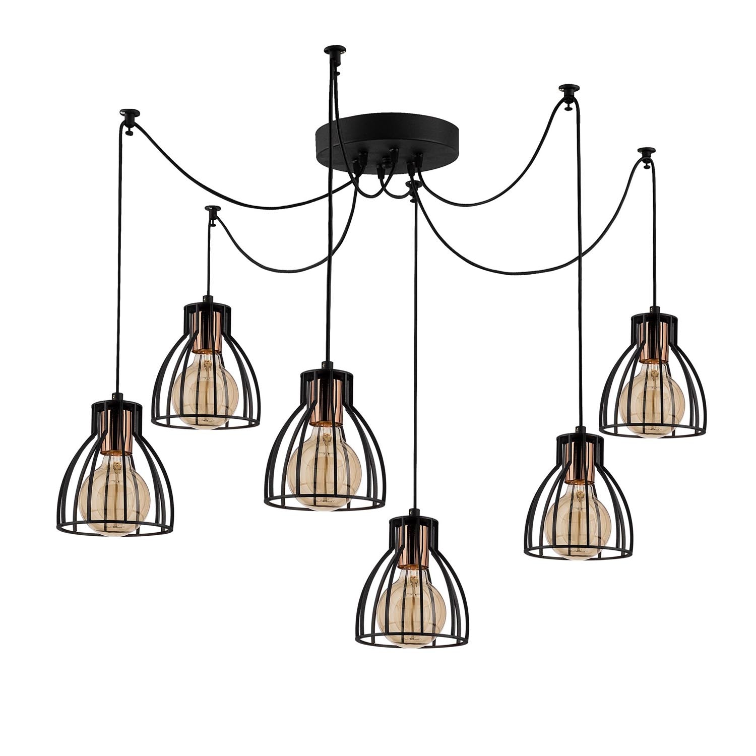 Die Kemah Pendelleuchte von Opviq in edlem Schwarz bringt industriellen Charme und stilvolle Eleganz in Ihr Zuhause. Perfekt für jeden Raum!