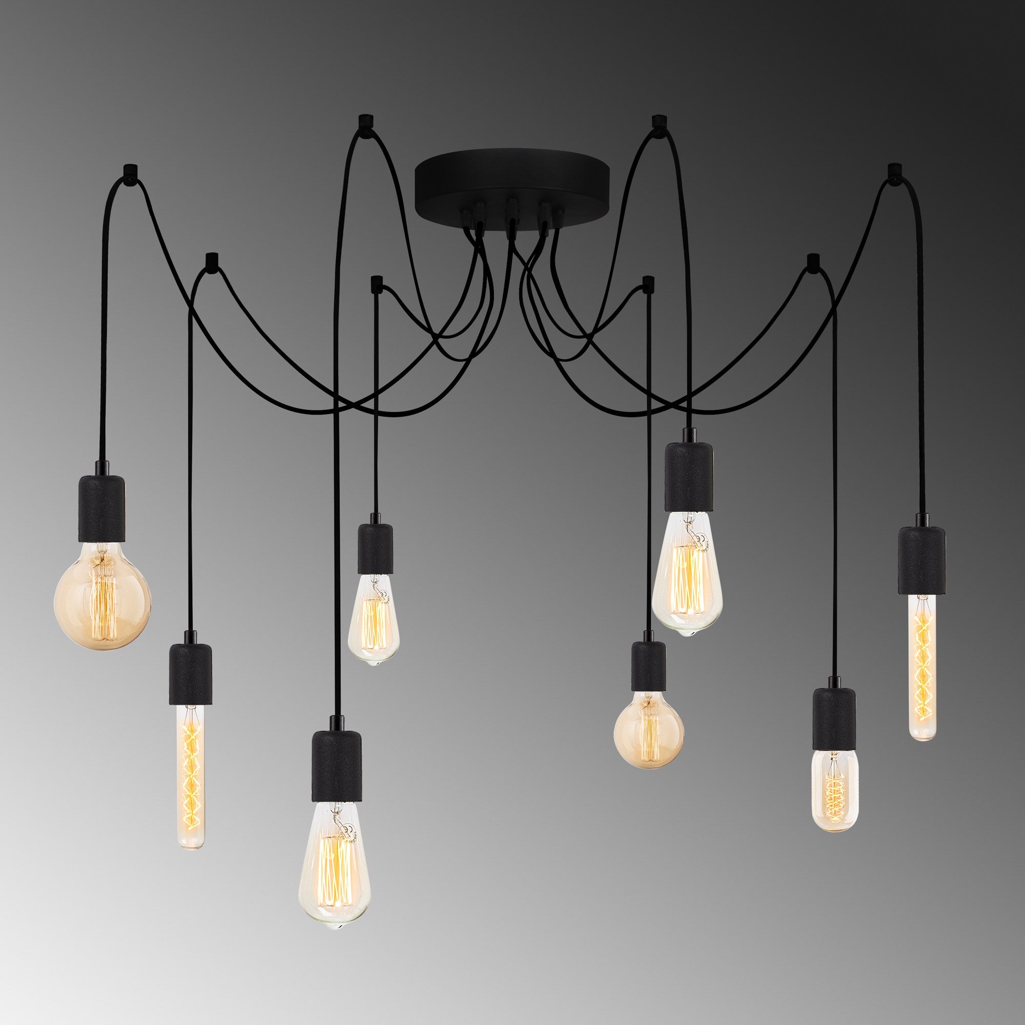 Verleihen Sie Ihrem Raum mit der Kabluni Pendelleuchte in Schwarz von Opviq einen Hauch von Eleganz. Ihr einzigartiges Design und die anpassbare Höhe machen sie zum perfekten Blickfang.